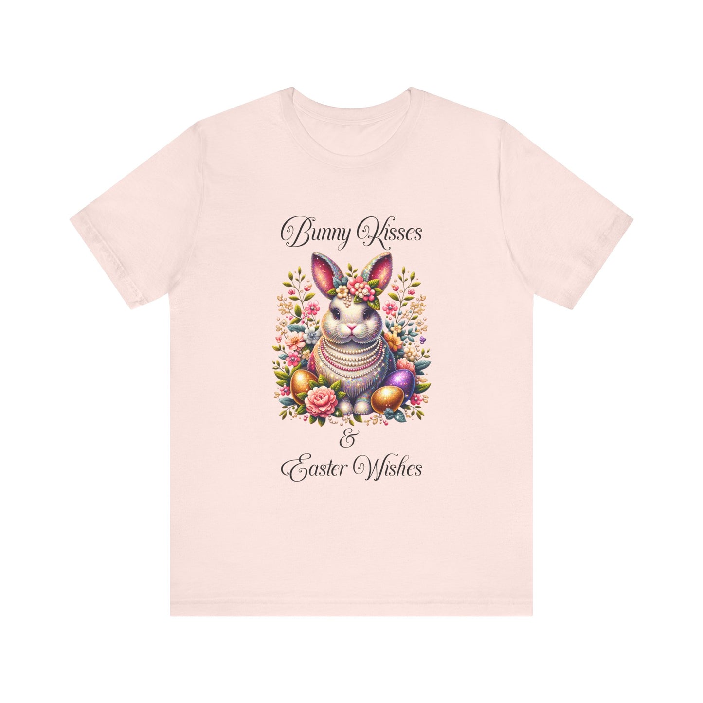 Easter Bunny Kisses Tee - Cute Spring T-Shirt, Easter Gift, Unisex Shirt, Floral Rabbit Design, Holiday Apparel