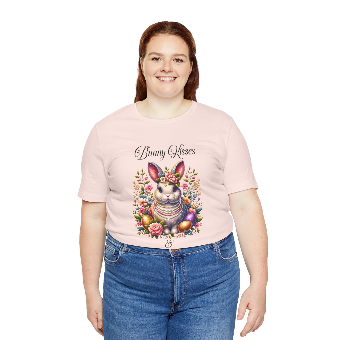 Easter Bunny Kisses Tee - Cute Spring T-Shirt, Easter Gift, Unisex Shirt, Floral Rabbit Design, Holiday Apparel