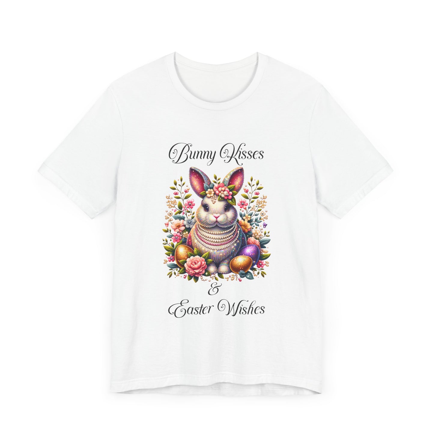 Easter Bunny Kisses Tee - Cute Spring T-Shirt, Easter Gift, Unisex Shirt, Floral Rabbit Design, Holiday Apparel