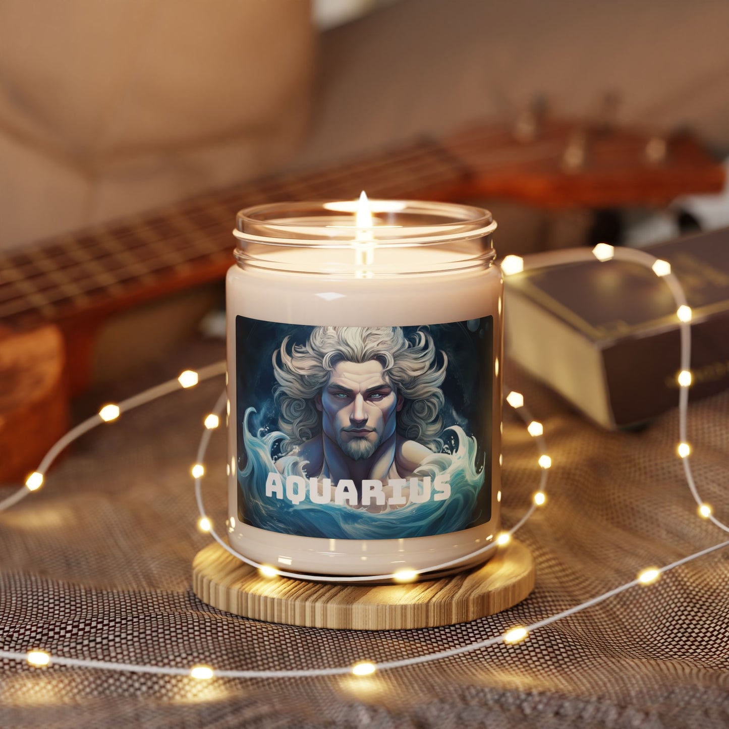 Aquarius Zodiac Inspired Soy Wax Candle, Handcrafted with Cotton Wick - A Unique Aquarius Gift