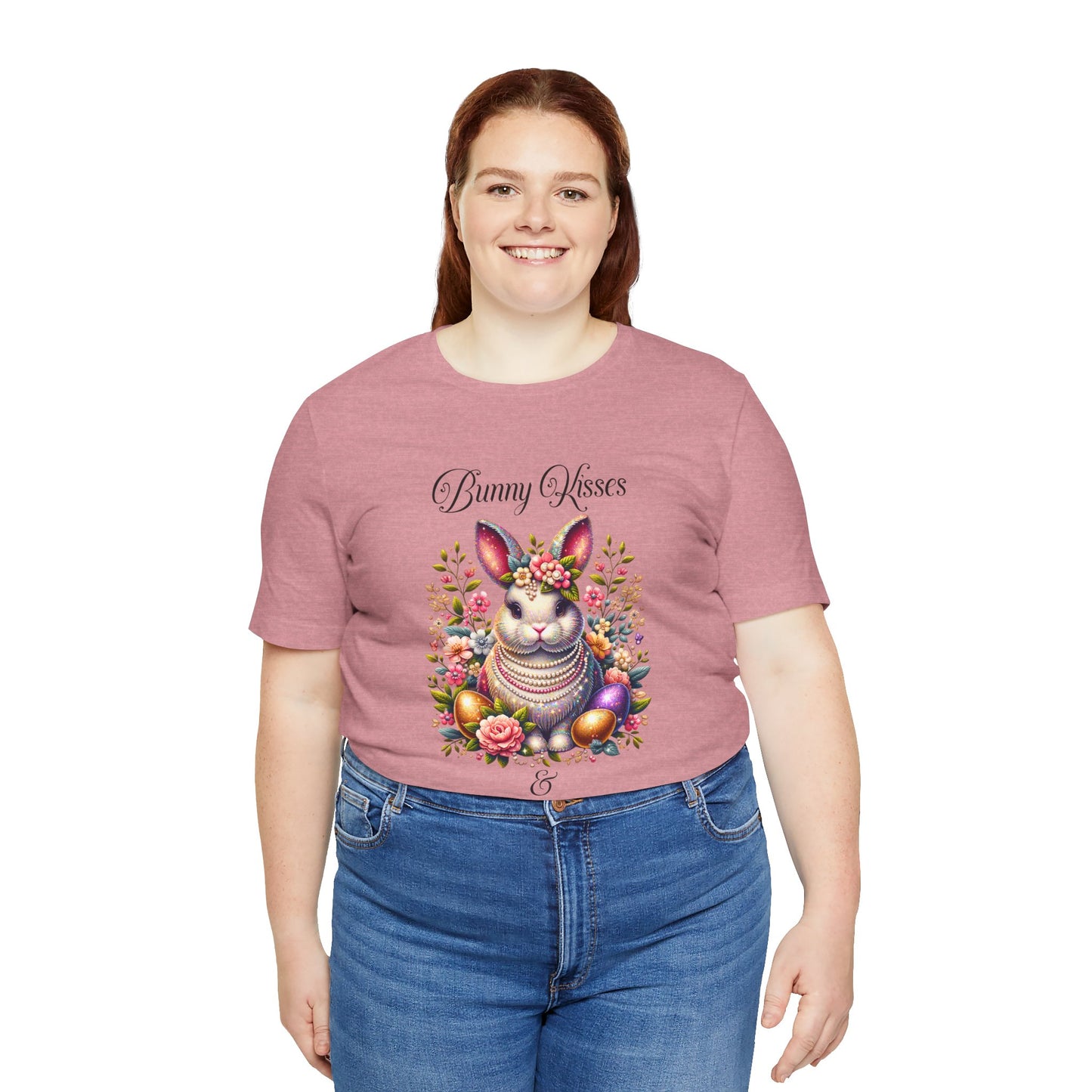 Easter Bunny Kisses Tee - Cute Spring T-Shirt, Easter Gift, Unisex Shirt, Floral Rabbit Design, Holiday Apparel