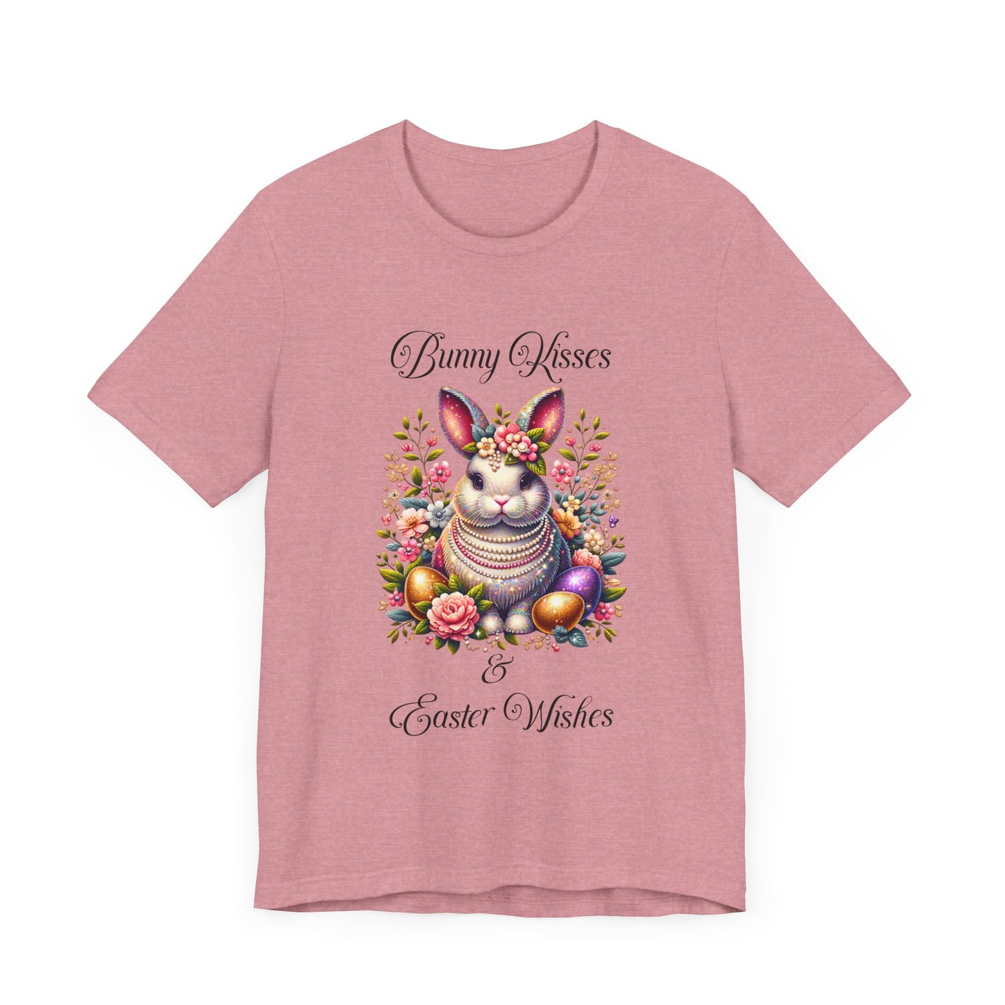 Easter Bunny Kisses Tee - Cute Spring T-Shirt, Easter Gift, Unisex Shirt, Floral Rabbit Design, Holiday Apparel