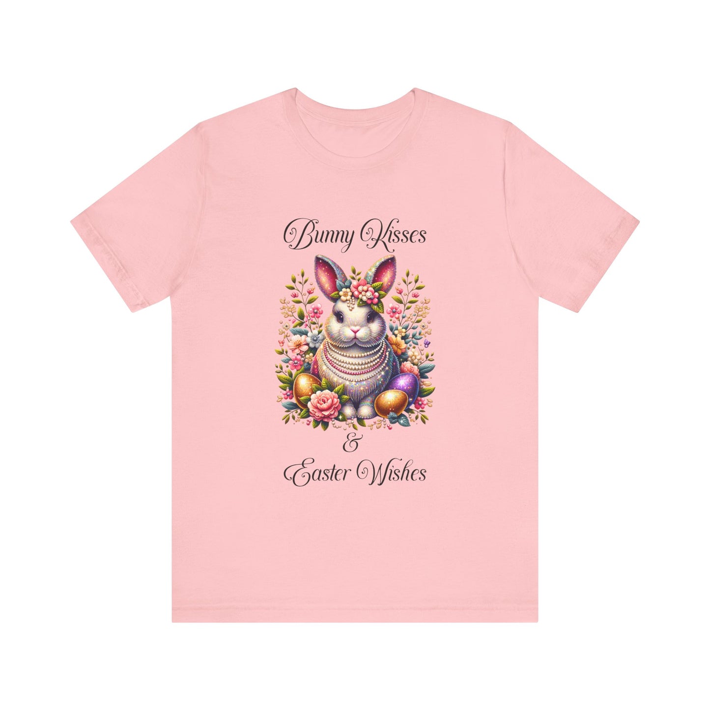 Easter Bunny Kisses Tee - Cute Spring T-Shirt, Easter Gift, Unisex Shirt, Floral Rabbit Design, Holiday Apparel