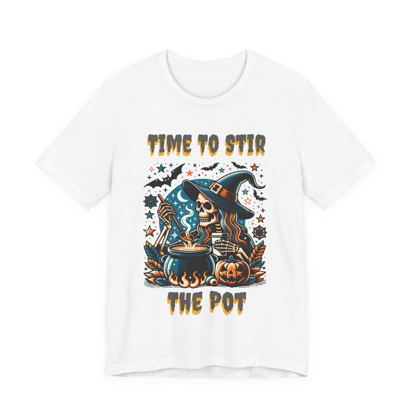 Witchy Tee, Halloween Shirt, Stir the Pot T-Shirt, Unisex Jersey, Cauldron Brewing