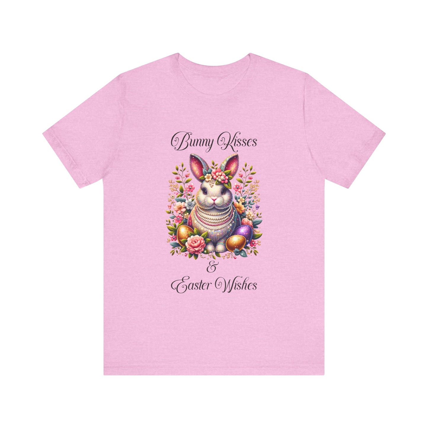 Easter Bunny Kisses Tee - Cute Spring T-Shirt, Easter Gift, Unisex Shirt, Floral Rabbit Design, Holiday Apparel