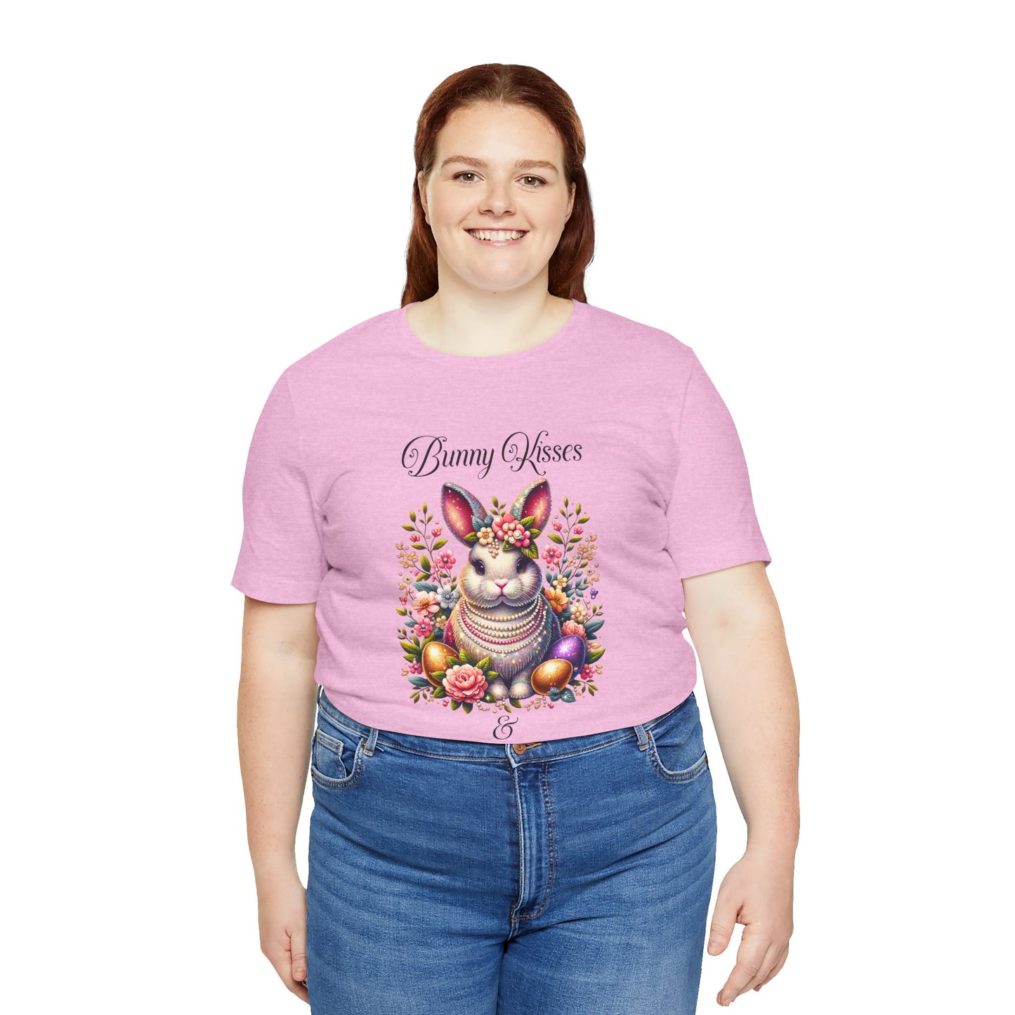 Easter Bunny Kisses Tee - Cute Spring T-Shirt, Easter Gift, Unisex Shirt, Floral Rabbit Design, Holiday Apparel