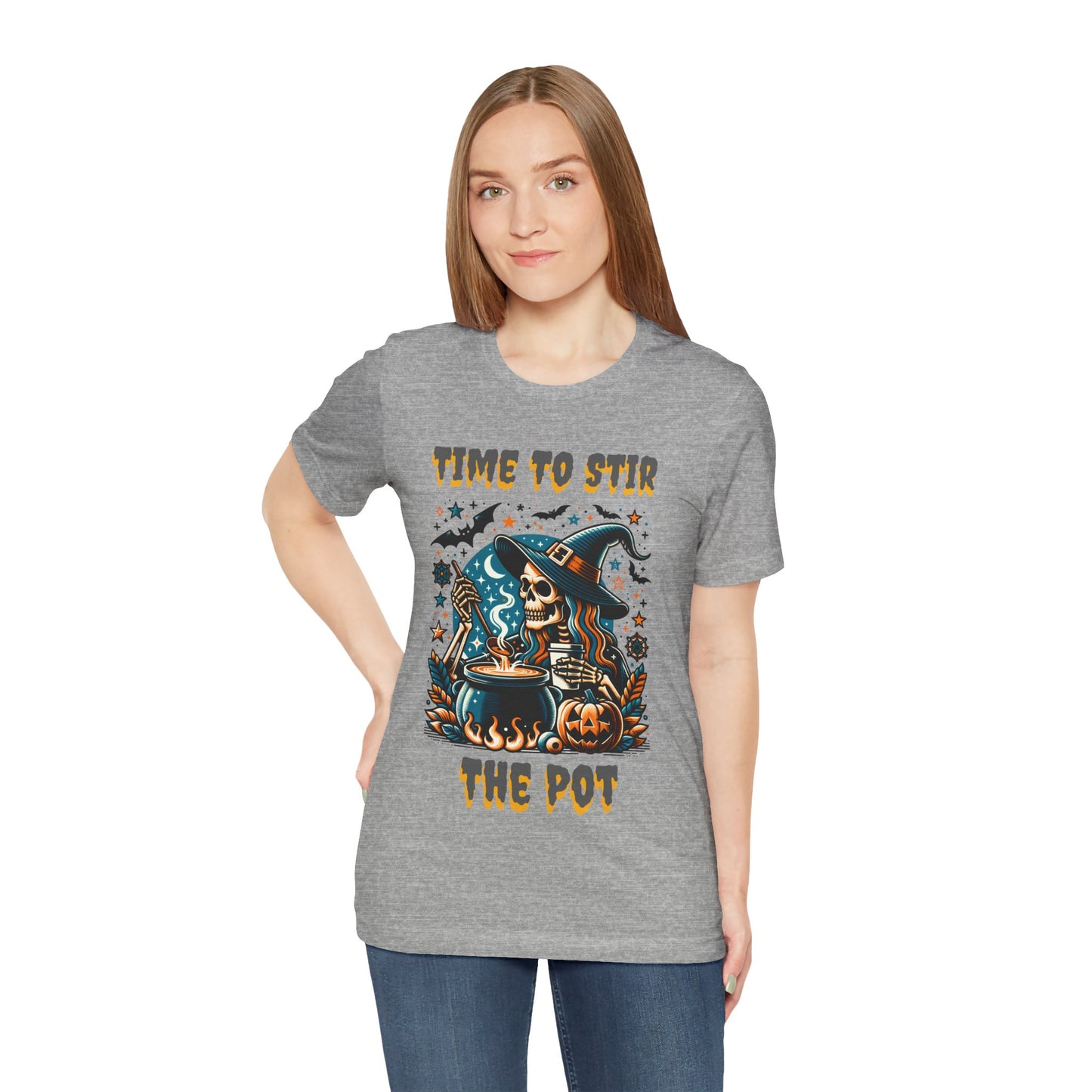 Witchy Tee, Halloween Shirt, Stir the Pot T-Shirt, Unisex Jersey, Cauldron Brewing