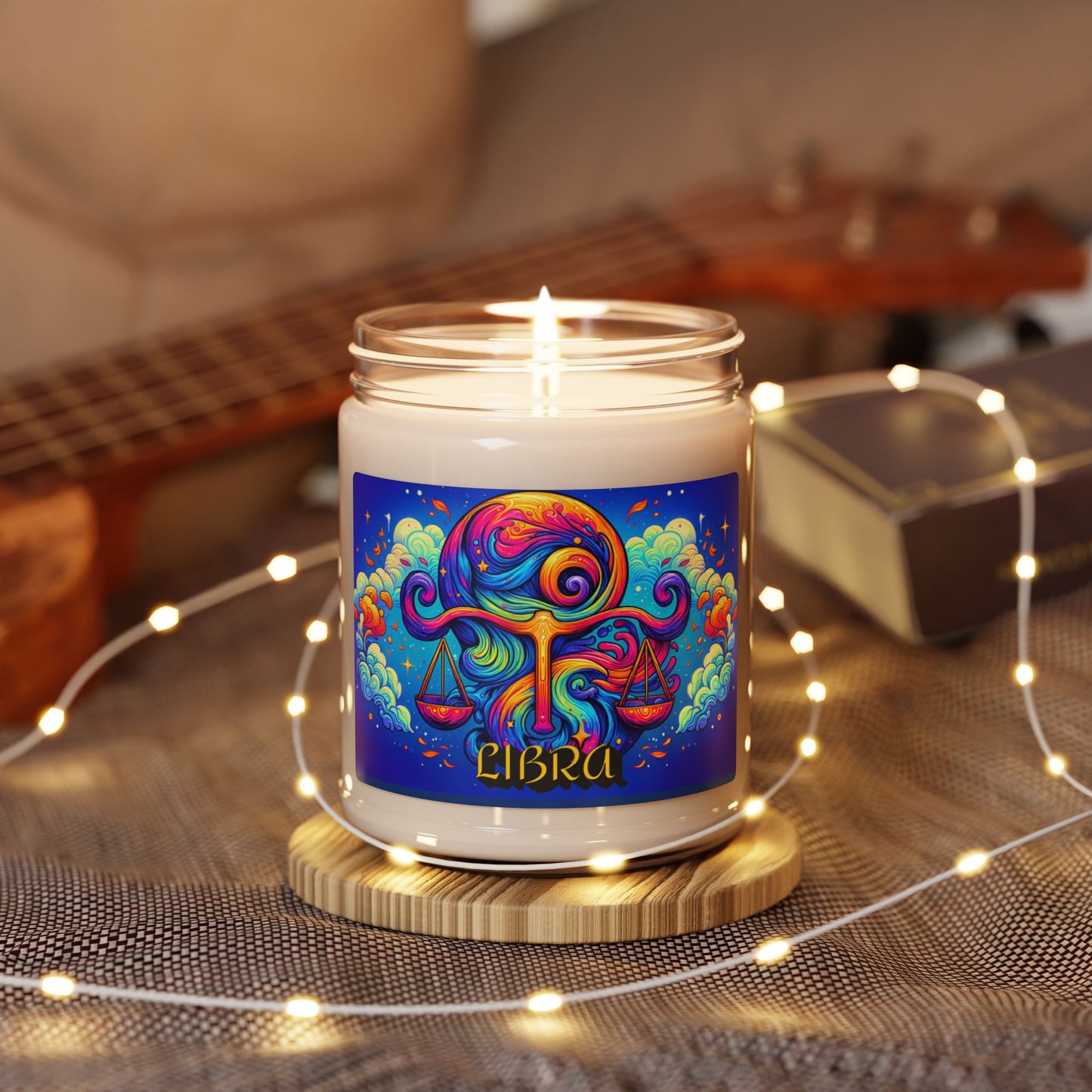 Libra Zodiac Soy Wax Candle 9oz , USA Assembled, Soy Wax 9 oz Candle Jar, Astrology Home Decor Gift, Libra Inspired, Cotton Wick Candle