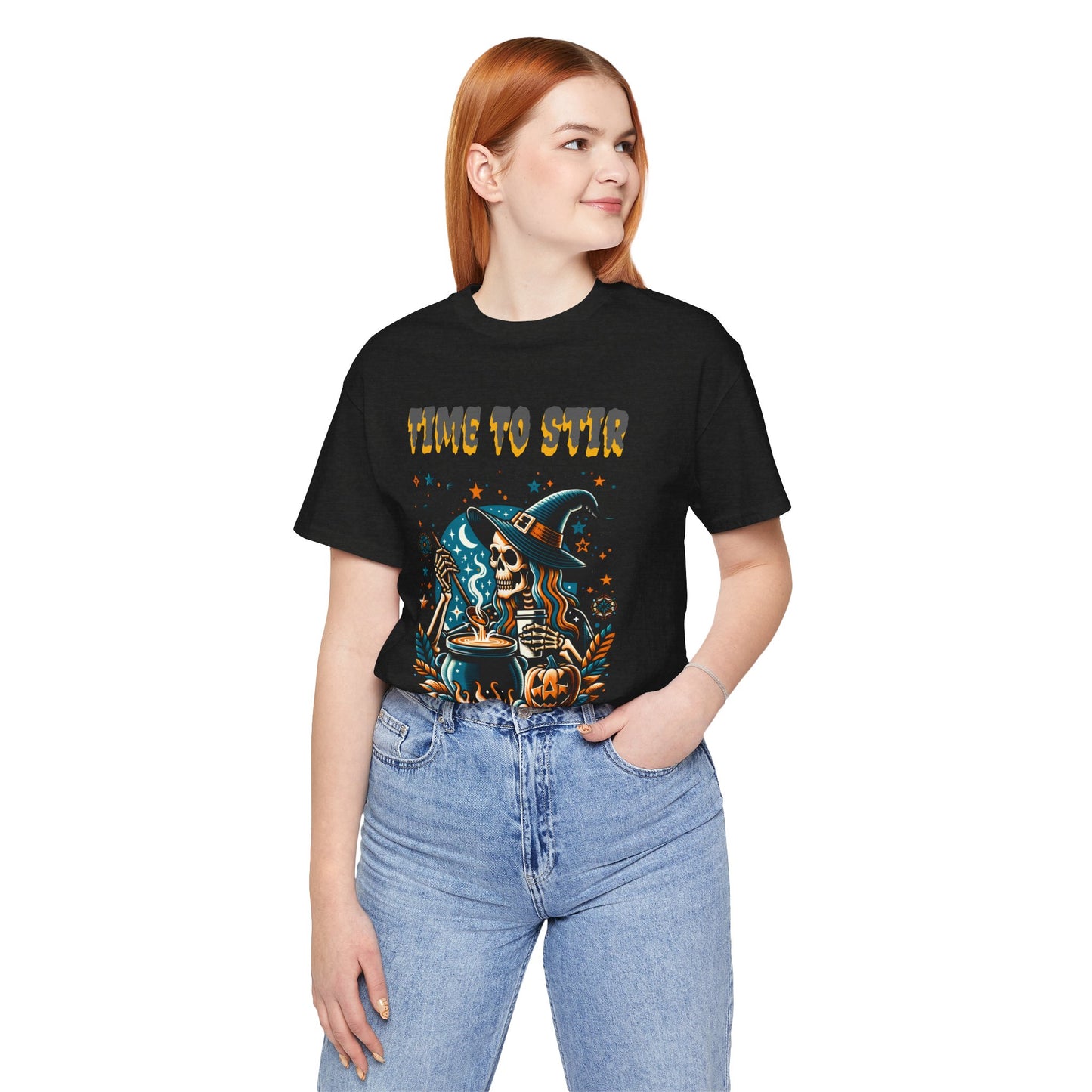 Witchy Tee, Halloween Shirt, Stir the Pot T-Shirt, Unisex Jersey, Cauldron Brewing