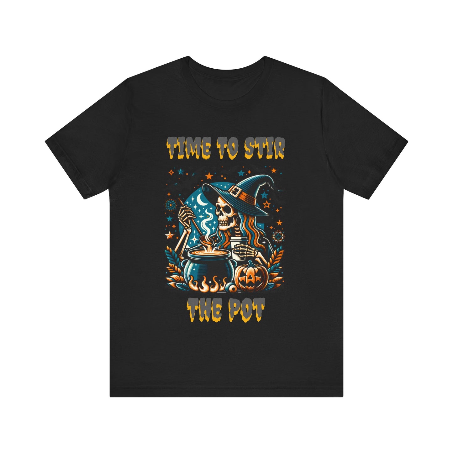 Witchy Tee, Halloween Shirt, Stir the Pot T-Shirt, Unisex Jersey, Cauldron Brewing