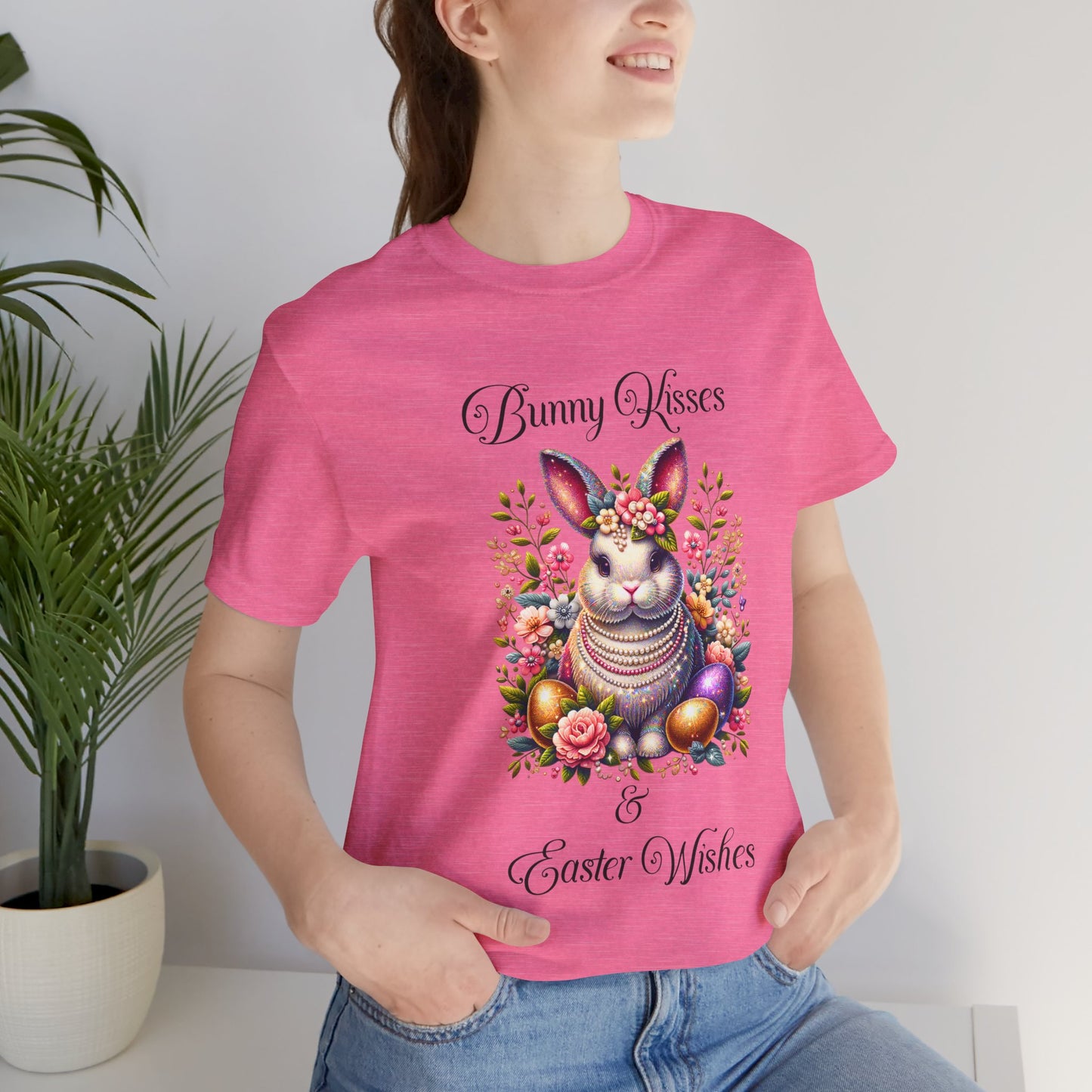Easter Bunny Kisses Tee - Cute Spring T-Shirt, Easter Gift, Unisex Shirt, Floral Rabbit Design, Holiday Apparel