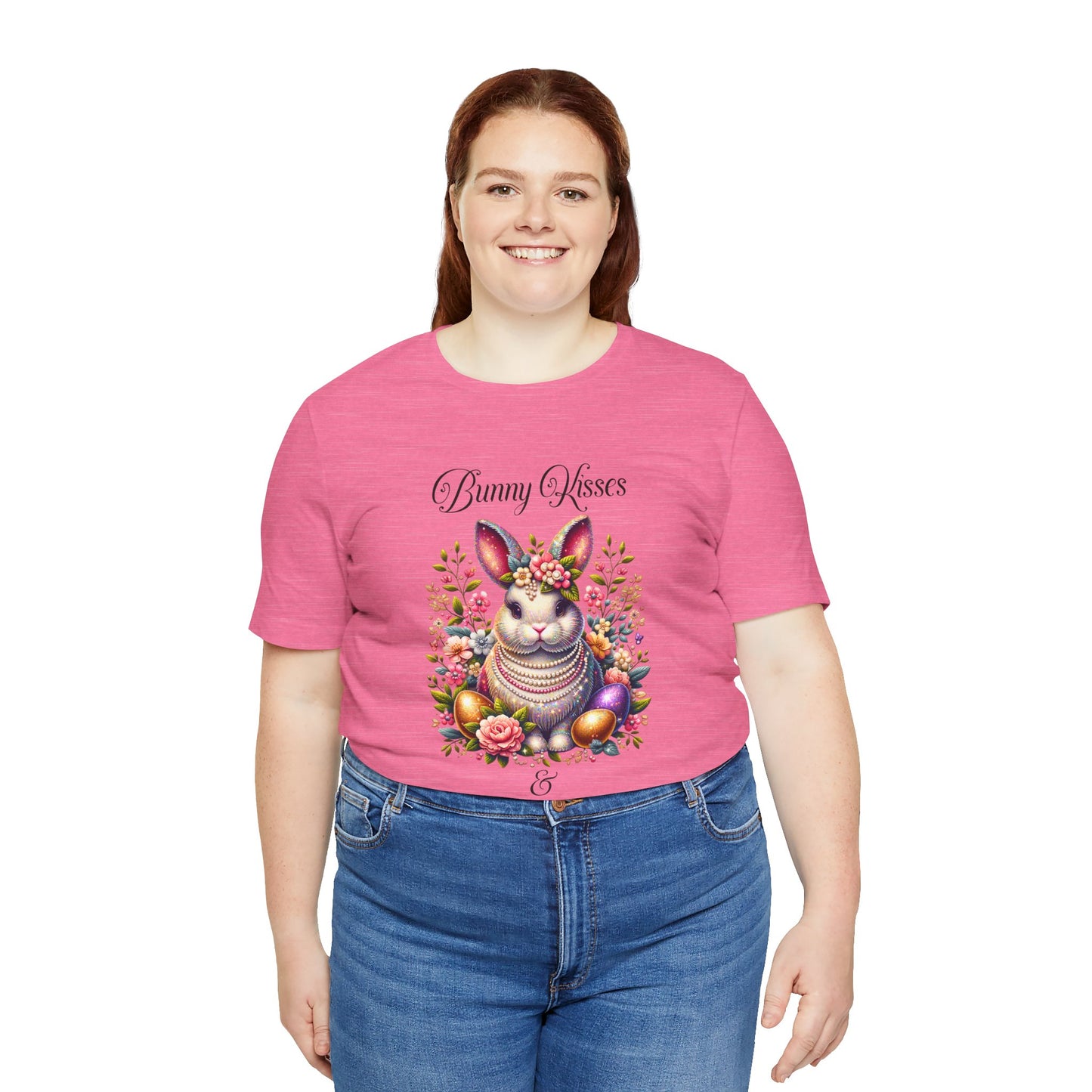 Easter Bunny Kisses Tee - Cute Spring T-Shirt, Easter Gift, Unisex Shirt, Floral Rabbit Design, Holiday Apparel