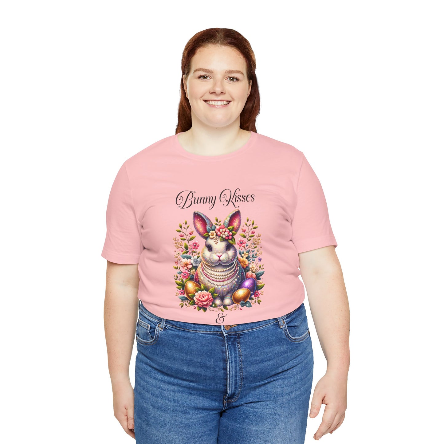 Easter Bunny Kisses Tee - Cute Spring T-Shirt, Easter Gift, Unisex Shirt, Floral Rabbit Design, Holiday Apparel