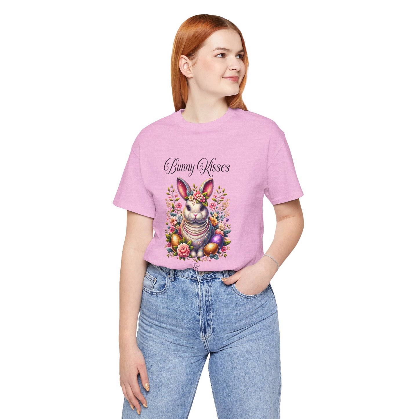 Easter Bunny Kisses Tee - Cute Spring T-Shirt, Easter Gift, Unisex Shirt, Floral Rabbit Design, Holiday Apparel