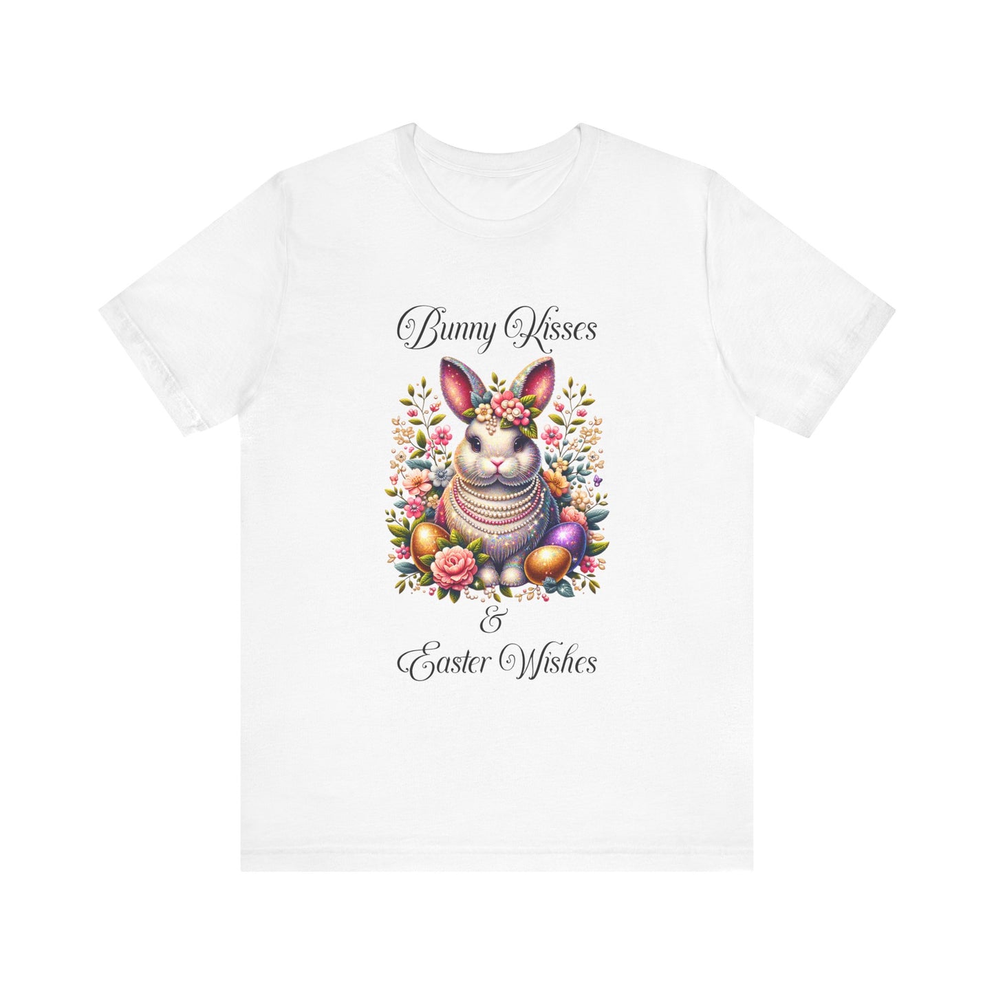Easter Bunny Kisses Tee - Cute Spring T-Shirt, Easter Gift, Unisex Shirt, Floral Rabbit Design, Holiday Apparel