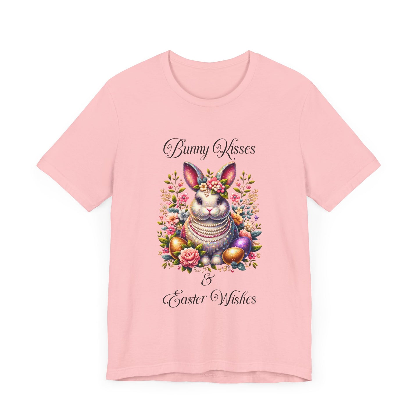 Easter Bunny Kisses Tee - Cute Spring T-Shirt, Easter Gift, Unisex Shirt, Floral Rabbit Design, Holiday Apparel