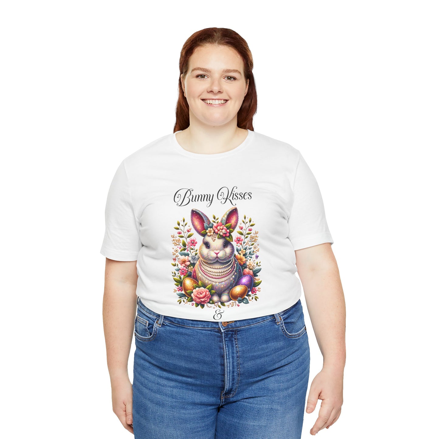 Easter Bunny Kisses Tee - Cute Spring T-Shirt, Easter Gift, Unisex Shirt, Floral Rabbit Design, Holiday Apparel