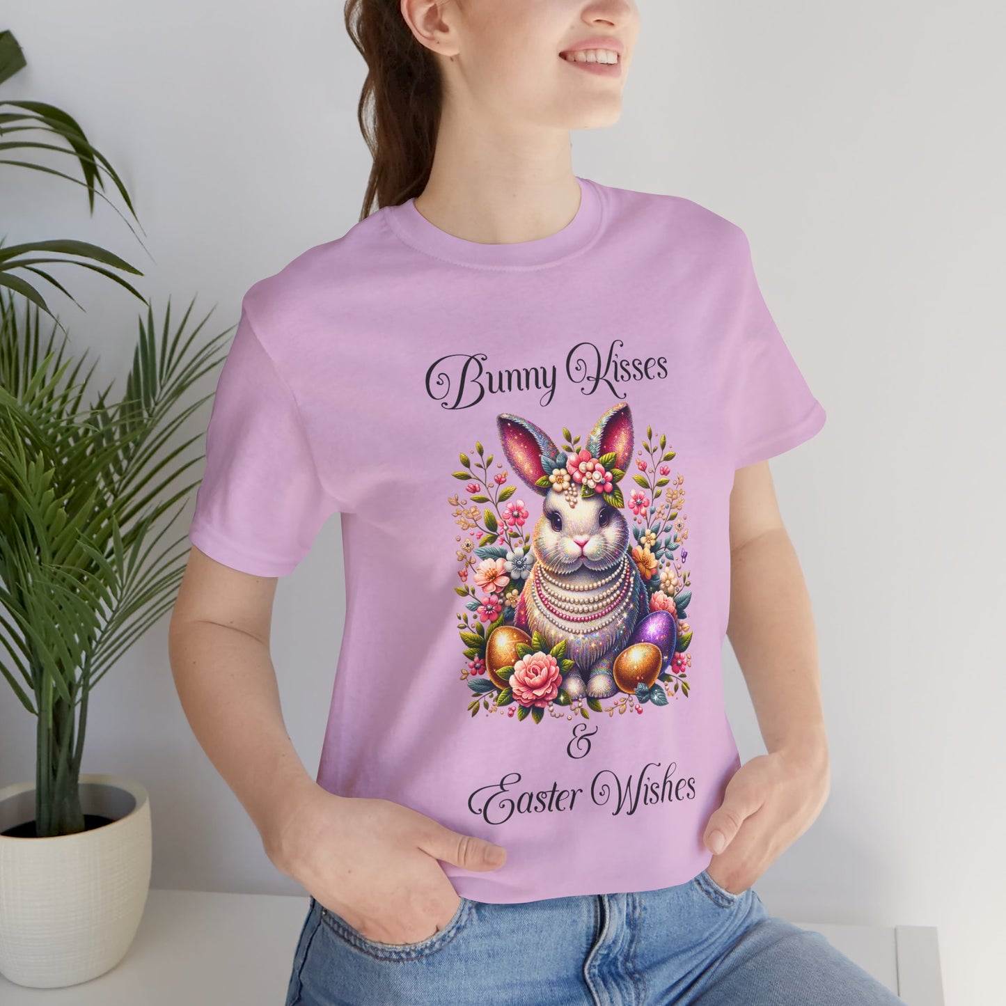 Easter Bunny Kisses Tee - Cute Spring T-Shirt, Easter Gift, Unisex Shirt, Floral Rabbit Design, Holiday Apparel
