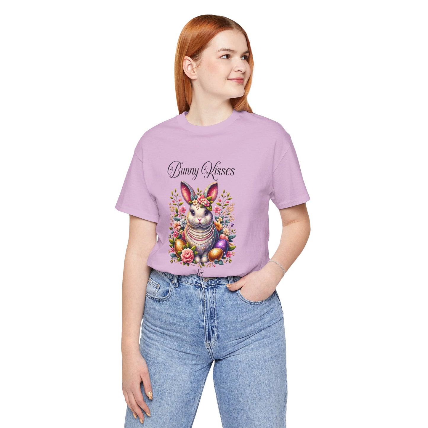 Easter Bunny Kisses Tee - Cute Spring T-Shirt, Easter Gift, Unisex Shirt, Floral Rabbit Design, Holiday Apparel