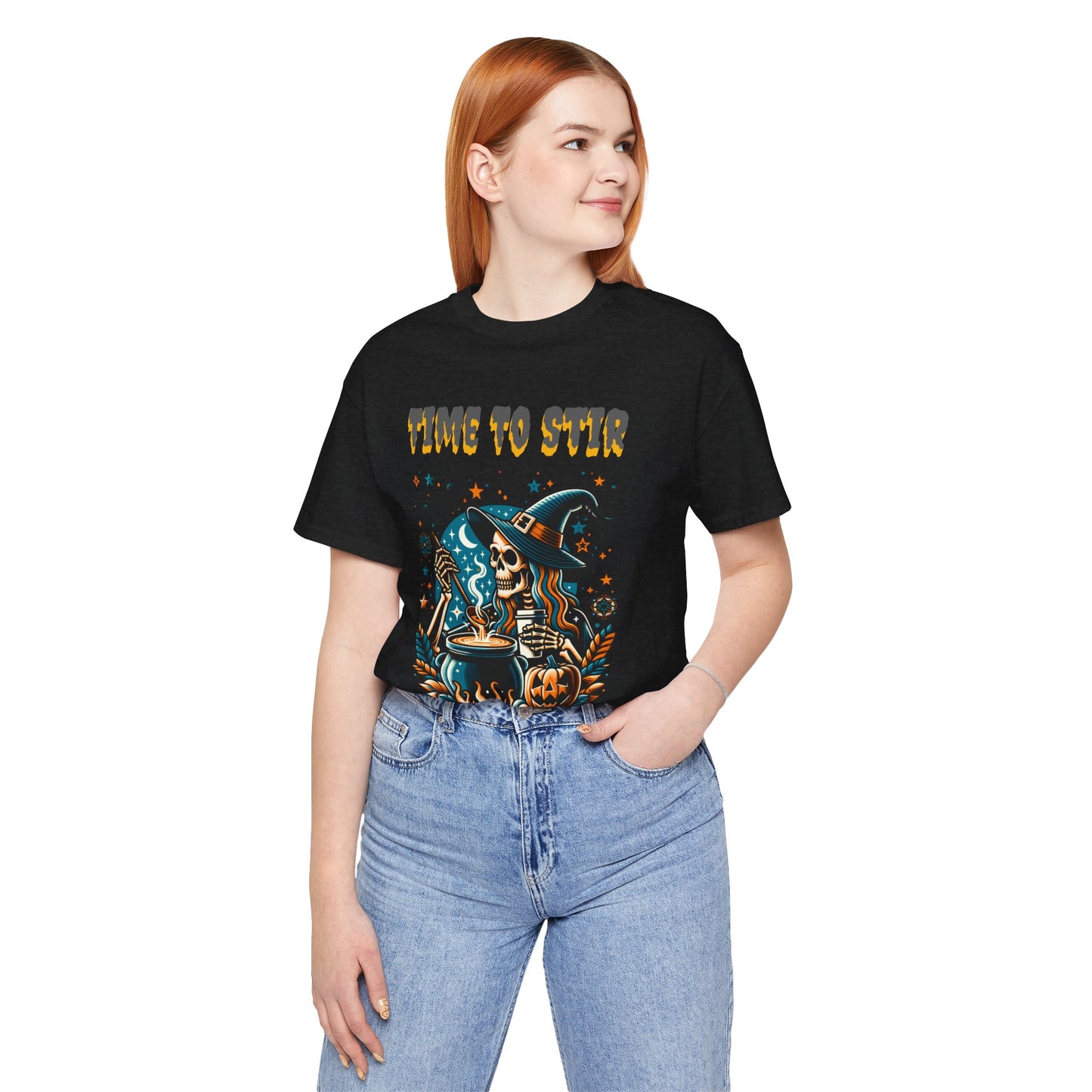 Witchy Tee, Halloween Shirt, Stir the Pot T-Shirt, Unisex Jersey, Cauldron Brewing