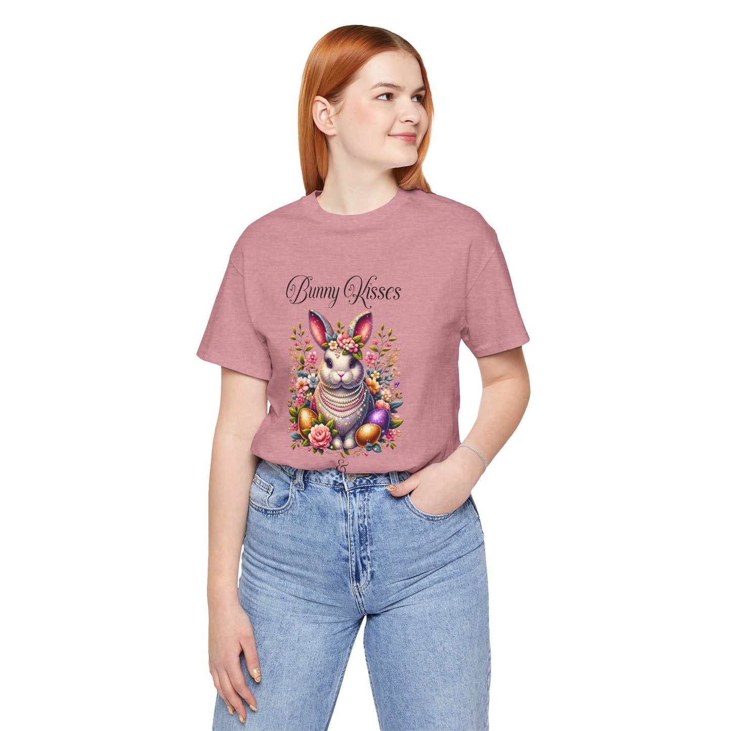 Easter Bunny Kisses Tee - Cute Spring T-Shirt, Easter Gift, Unisex Shirt, Floral Rabbit Design, Holiday Apparel