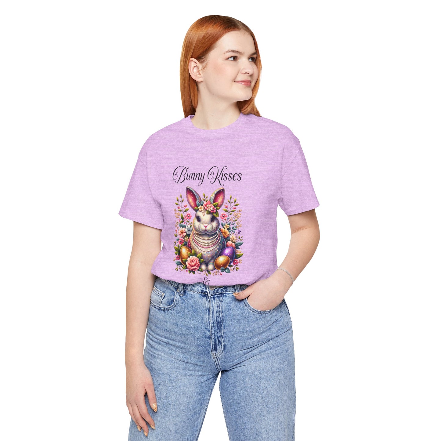 Easter Bunny Kisses Tee - Cute Spring T-Shirt, Easter Gift, Unisex Shirt, Floral Rabbit Design, Holiday Apparel