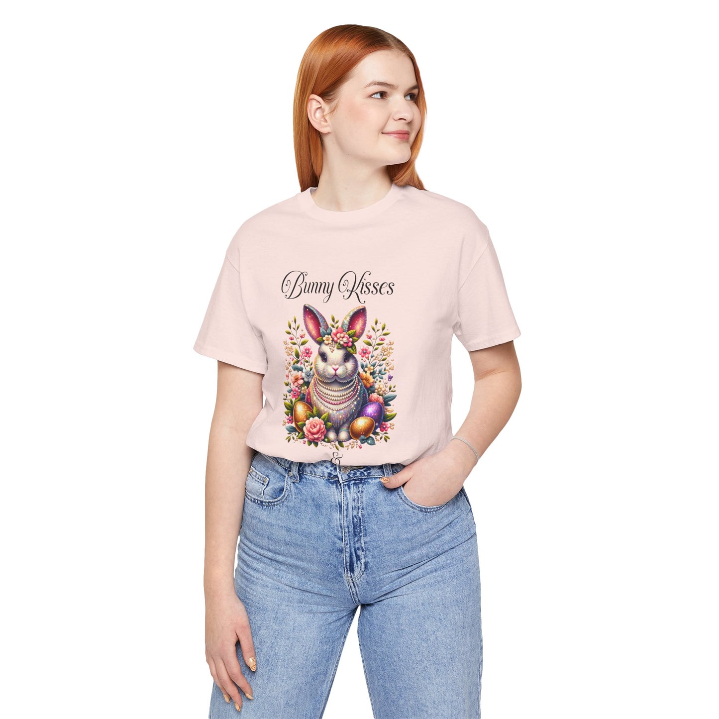Easter Bunny Kisses Tee - Cute Spring T-Shirt, Easter Gift, Unisex Shirt, Floral Rabbit Design, Holiday Apparel