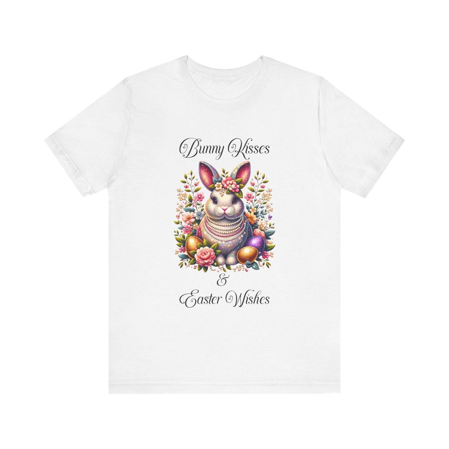 Easter Bunny Kisses Tee - Cute Spring T-Shirt, Easter Gift, Unisex Shirt, Floral Rabbit Design, Holiday Apparel