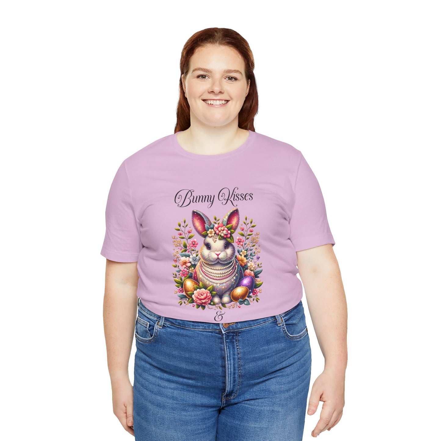 Easter Bunny Kisses Tee - Cute Spring T-Shirt, Easter Gift, Unisex Shirt, Floral Rabbit Design, Holiday Apparel