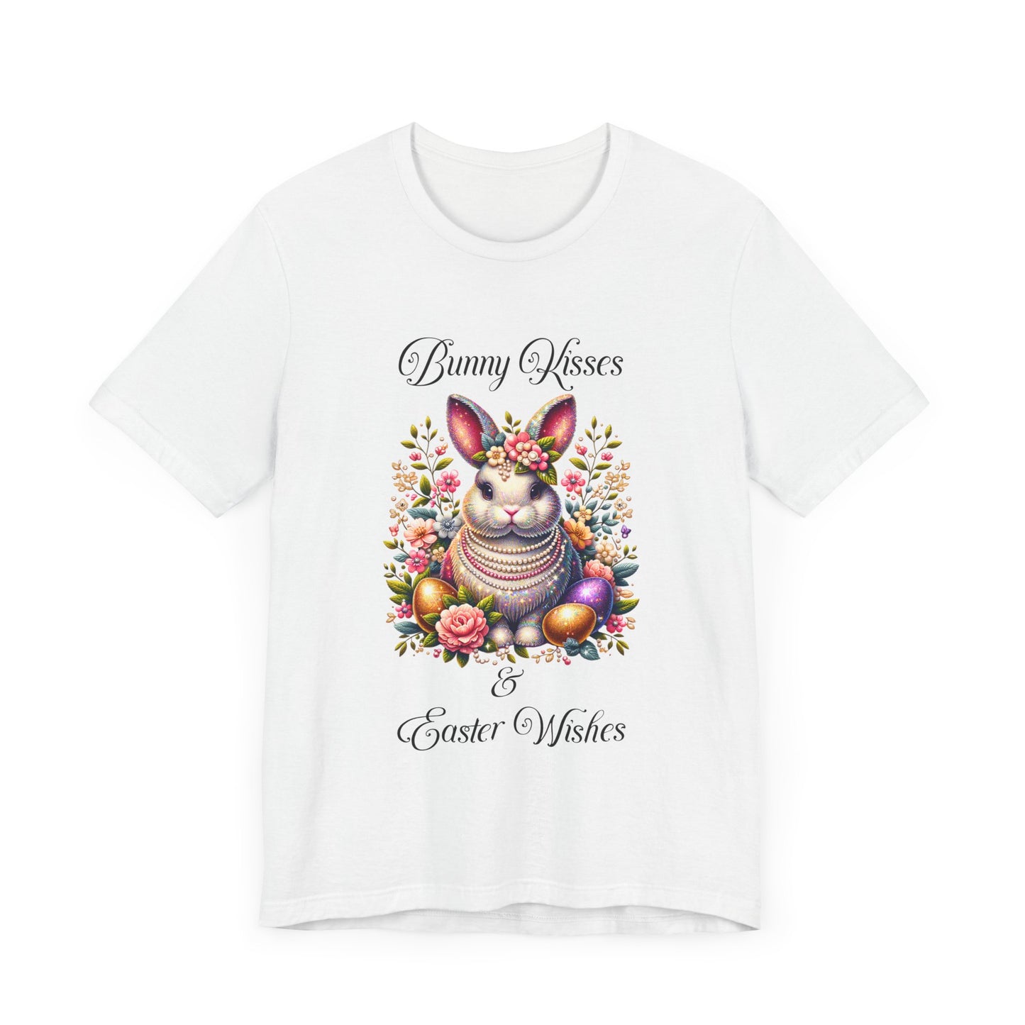 Easter Bunny Kisses Tee - Cute Spring T-Shirt, Easter Gift, Unisex Shirt, Floral Rabbit Design, Holiday Apparel