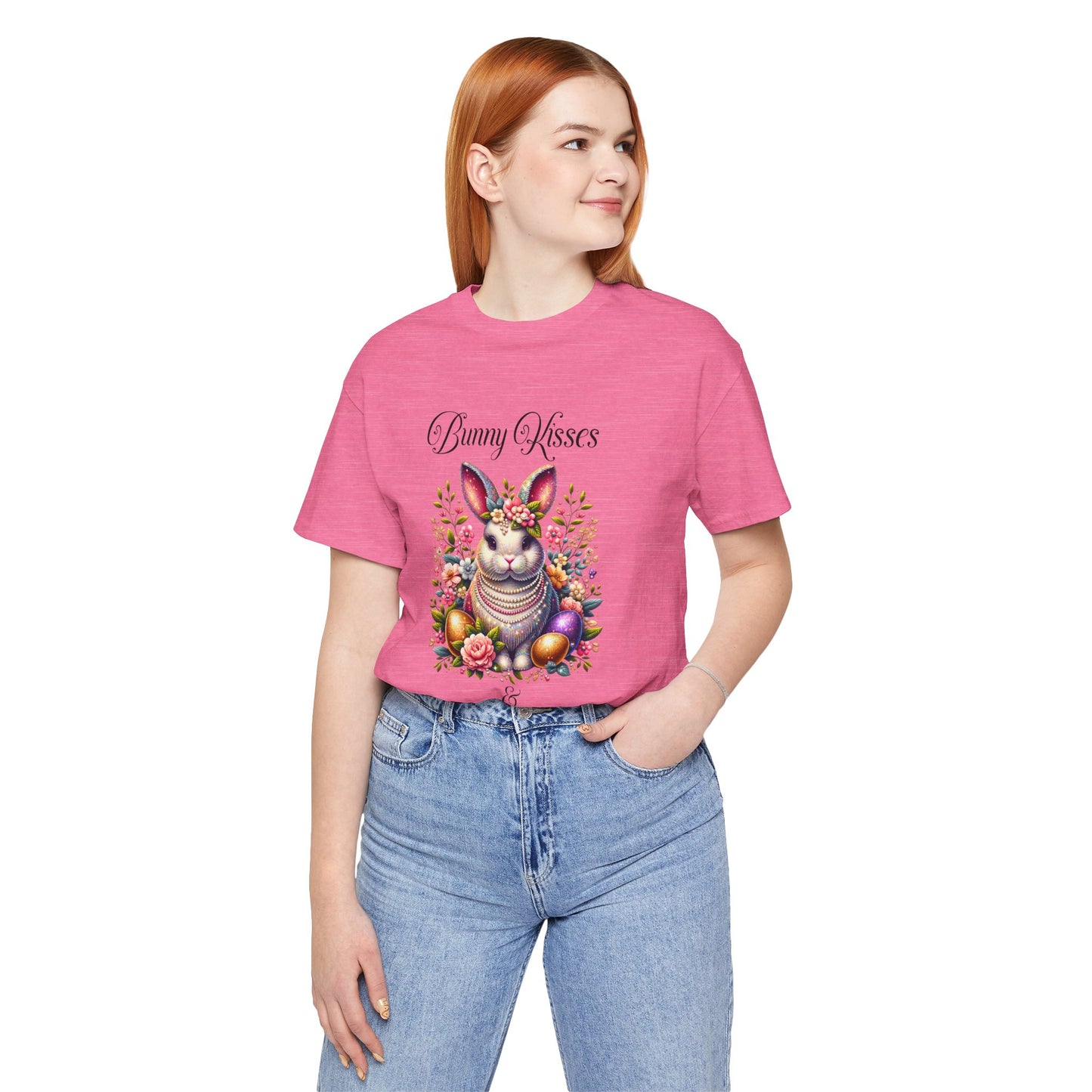 Easter Bunny Kisses Tee - Cute Spring T-Shirt, Easter Gift, Unisex Shirt, Floral Rabbit Design, Holiday Apparel