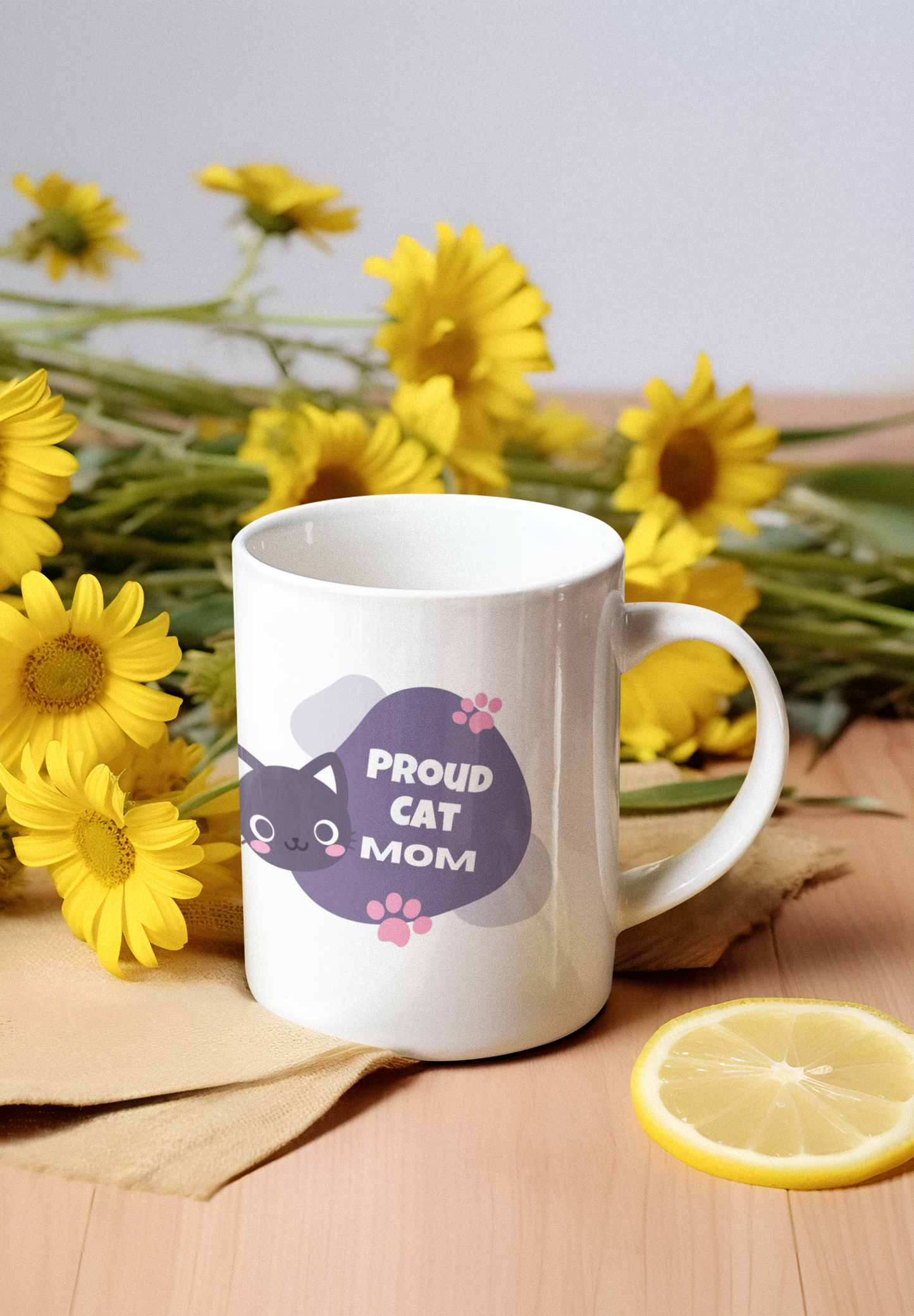 Proud Cat Mom Coffee Mug, cat mom, gift, mothers day, cat lady, cat lover