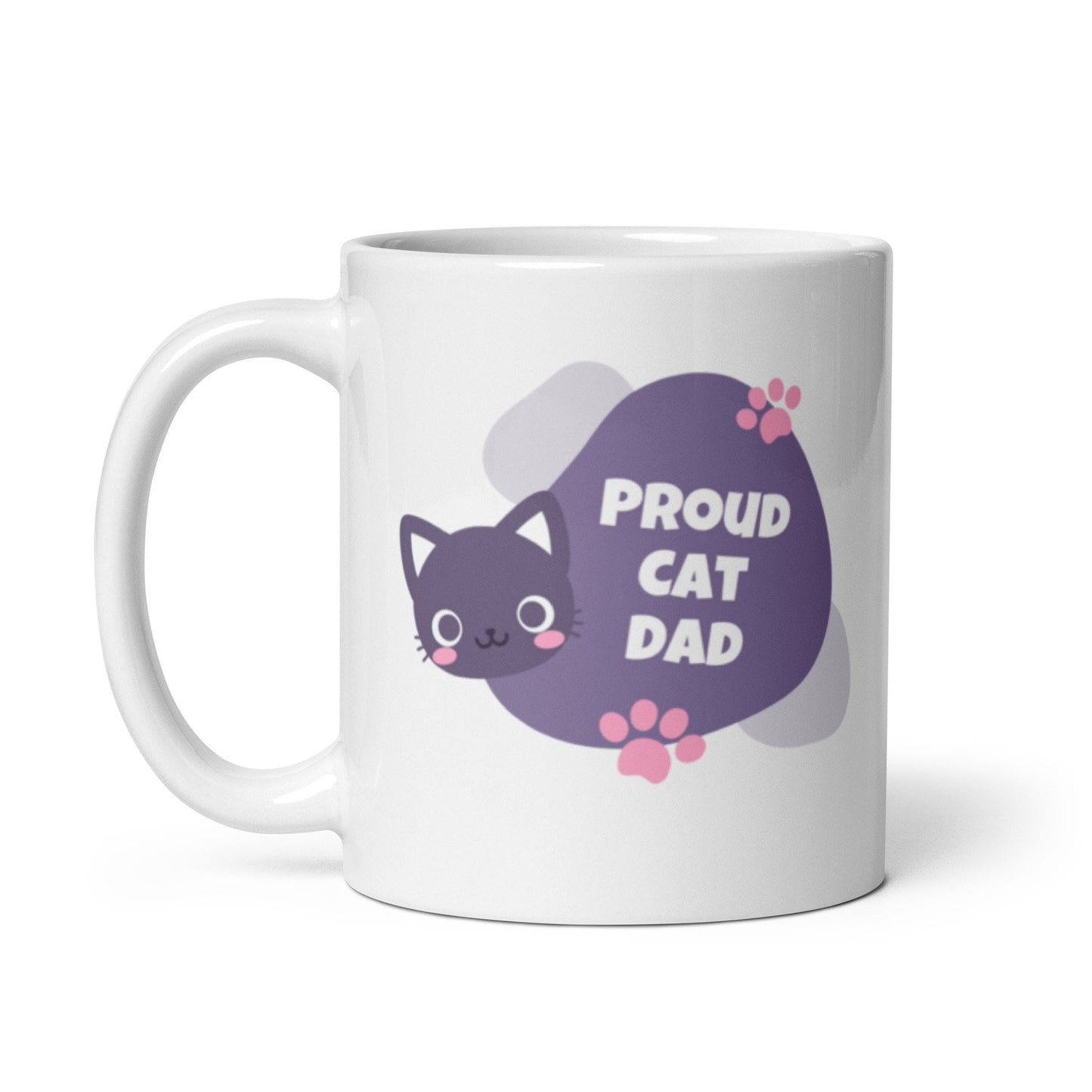 Proud Cat Dad White glossy mug, Cat Dad, Gift
