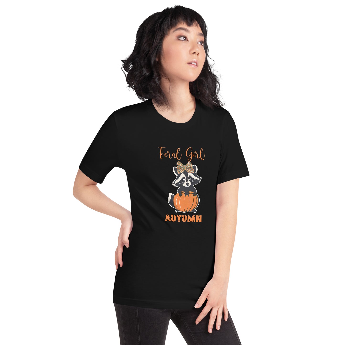 Feral Girl Autumn T-Shirt | Bella + Canvas | Cozy Fall Tee | Raccoon Inspired Apparel