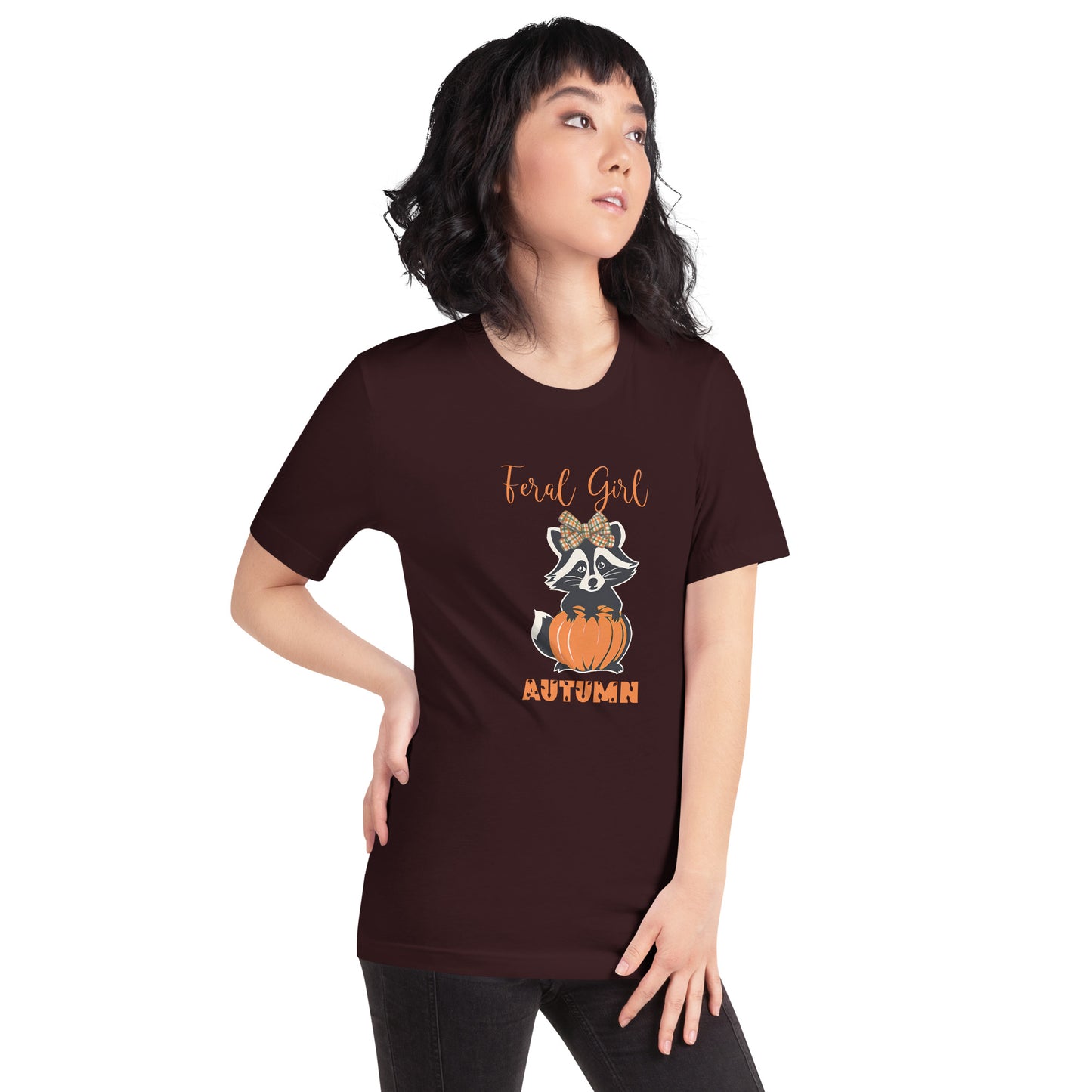 Feral Girl Autumn T-Shirt | Bella + Canvas | Cozy Fall Tee | Raccoon Inspired Apparel