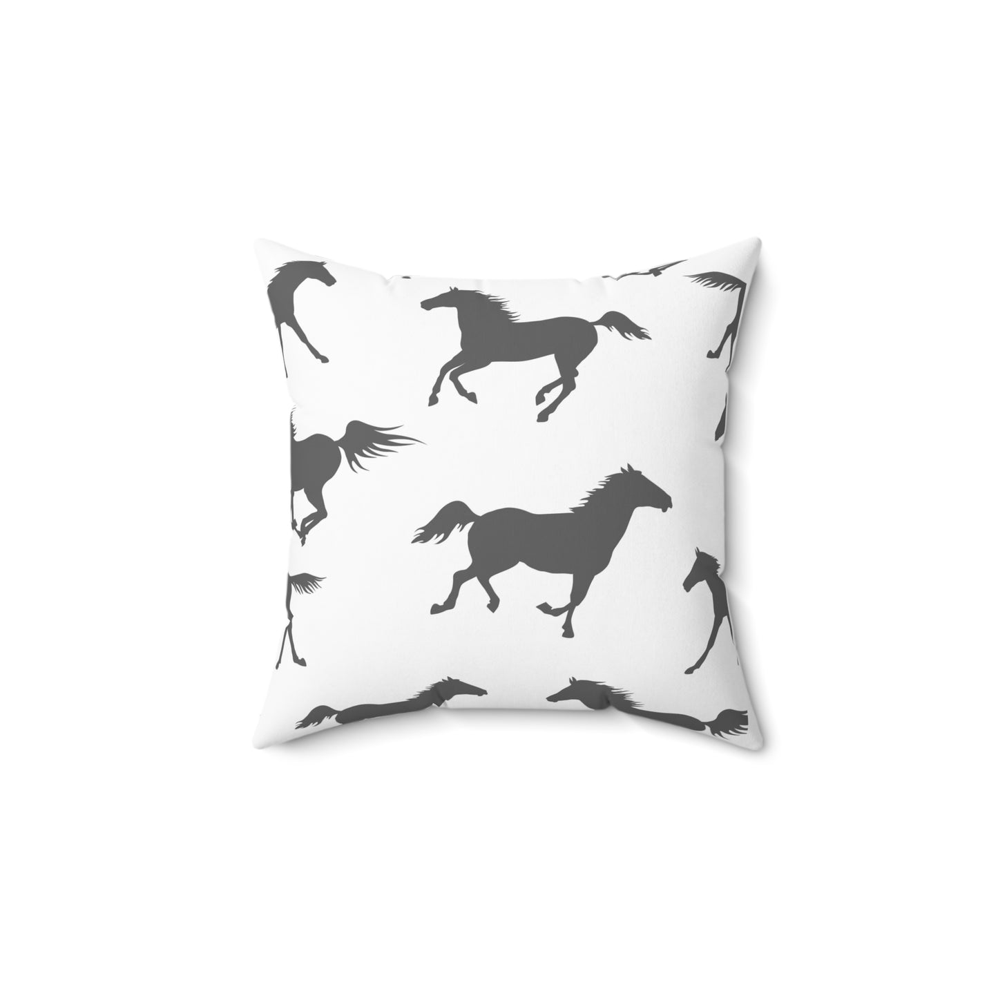 Horse Pattern Pillow - Farmhouse Accent Cushion, Equestrian Decor, Horse Decor, Horse Lover