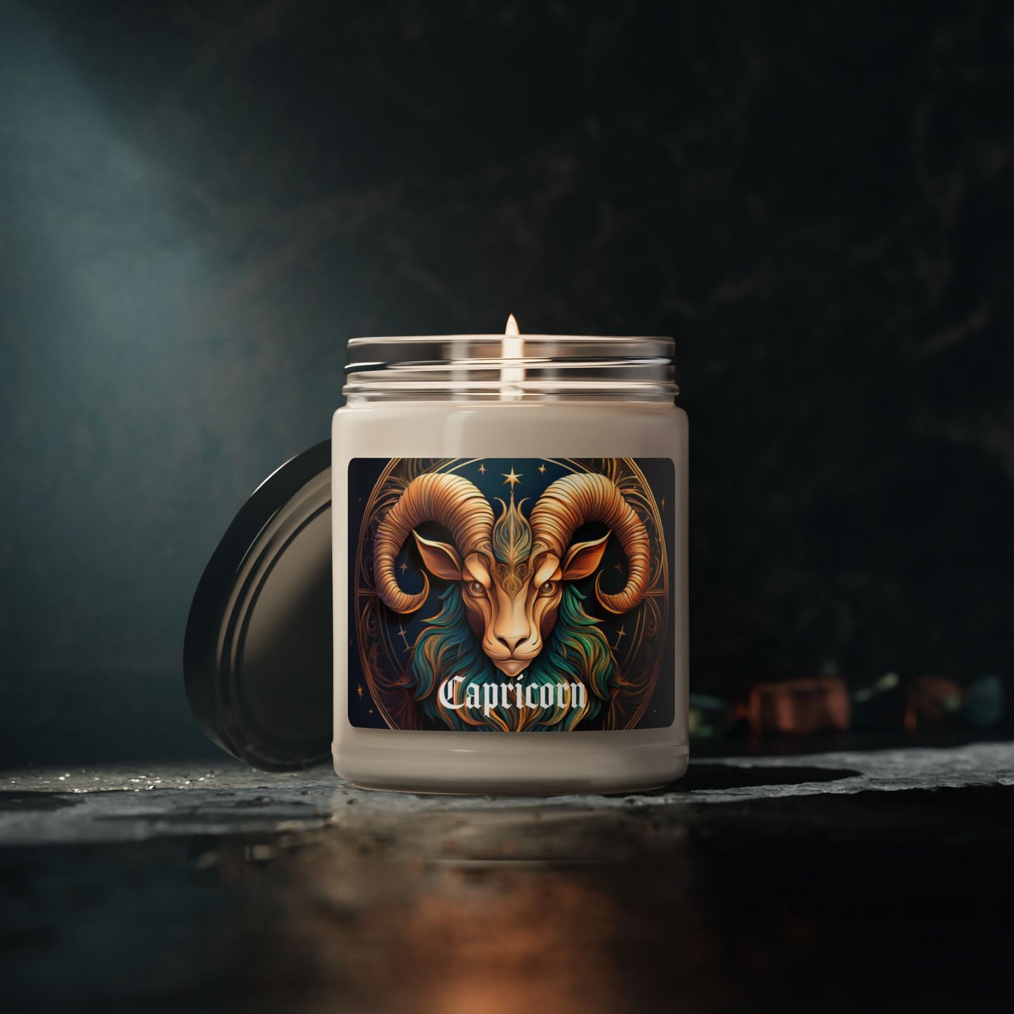 Capricorn Zodiac Sign 9oz Soy Wax Candle with Pure Cotton Wick - Unique Capricorn Inspired Design