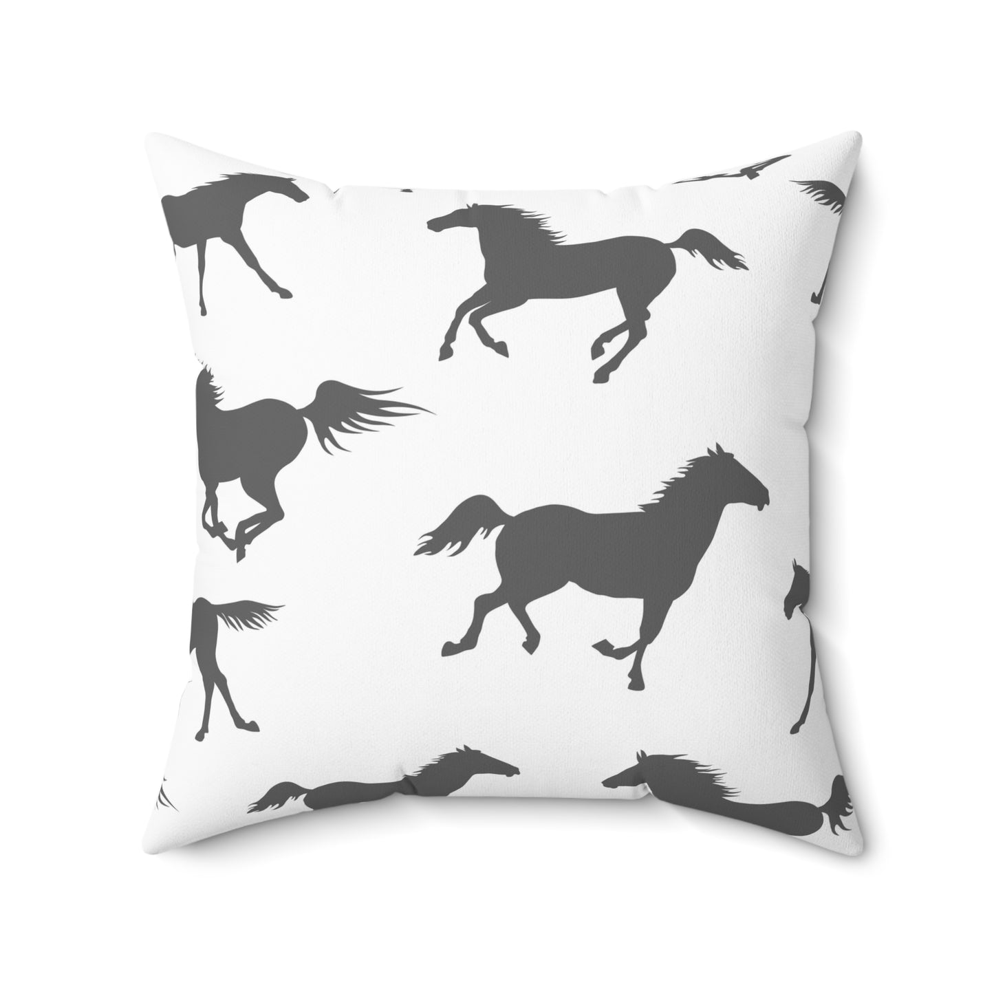 Horse Pattern Pillow - Farmhouse Accent Cushion, Equestrian Decor, Horse Decor, Horse Lover