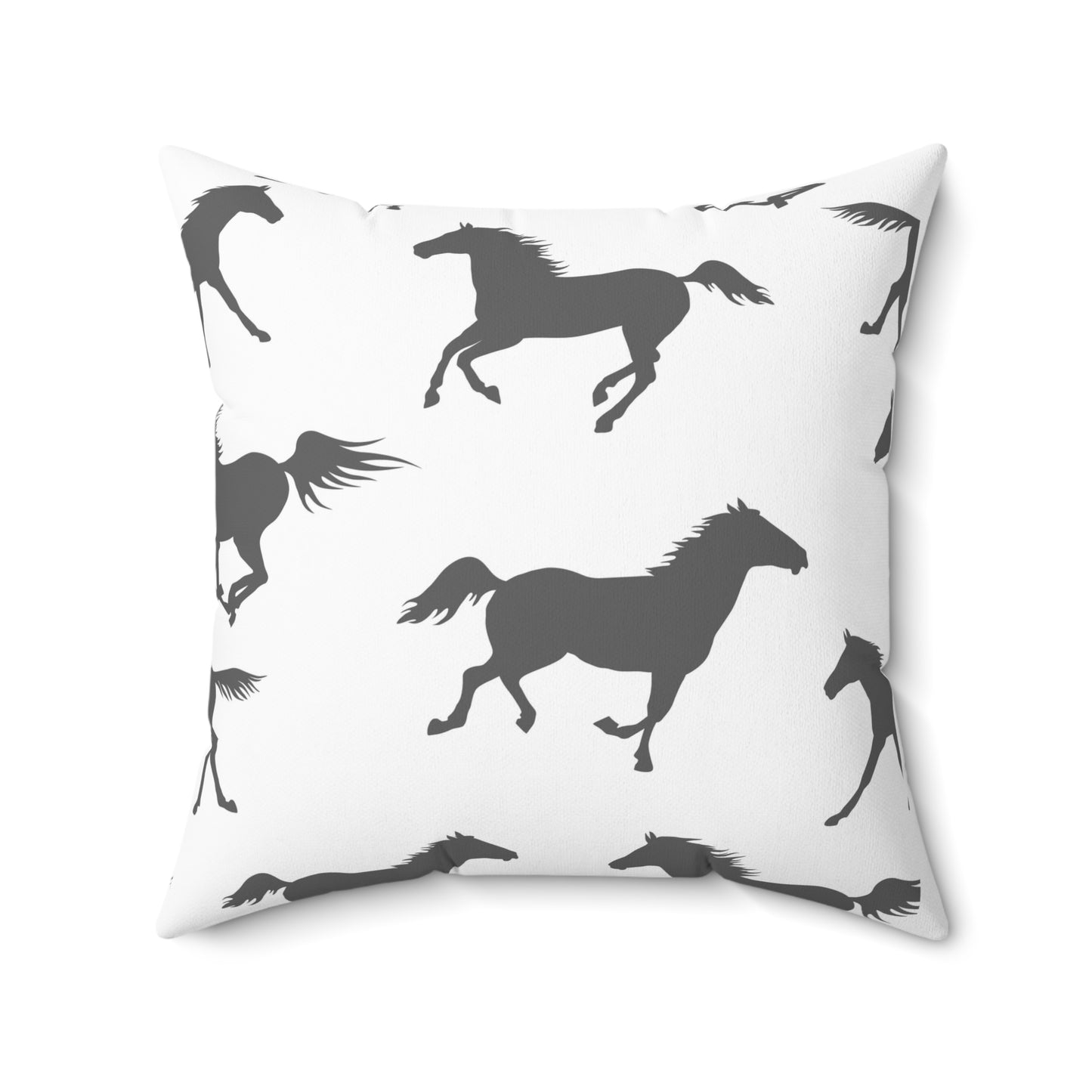 Horse Pattern Pillow - Farmhouse Accent Cushion, Equestrian Decor, Horse Decor, Horse Lover