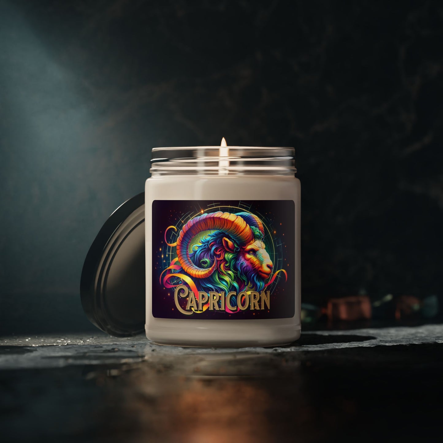 Capricorn Zodiac Sign Soy Wax Candle, 9oz Cotton Wick, Capricorn Gift, Celestial Charm & Harmony