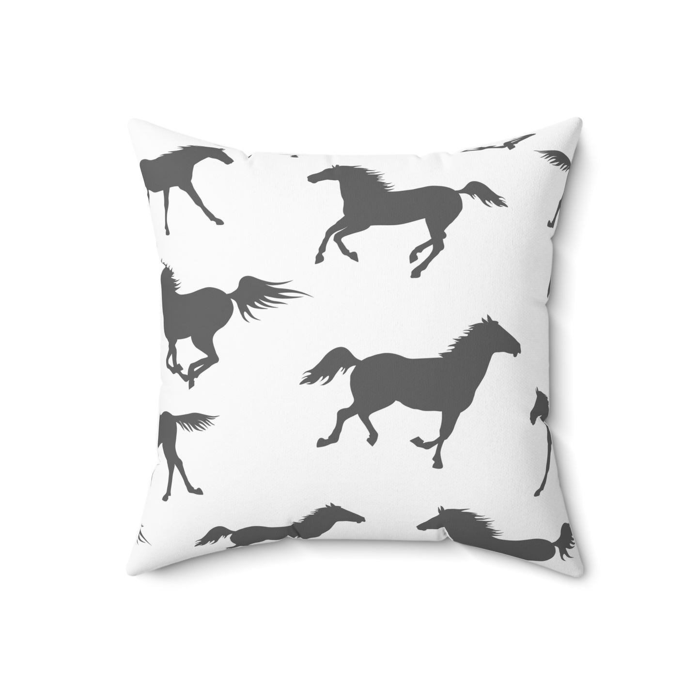 Horse Pattern Pillow - Farmhouse Accent Cushion, Equestrian Decor, Horse Decor, Horse Lover