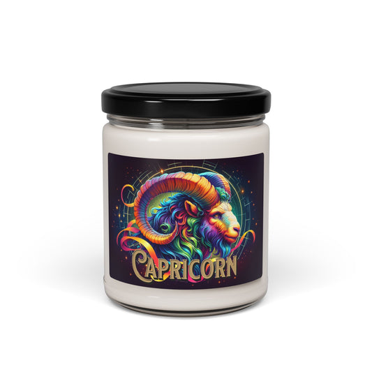 Capricorn Zodiac Sign Soy Wax Candle, 9oz Cotton Wick, Capricorn Gift, Celestial Charm & Harmony