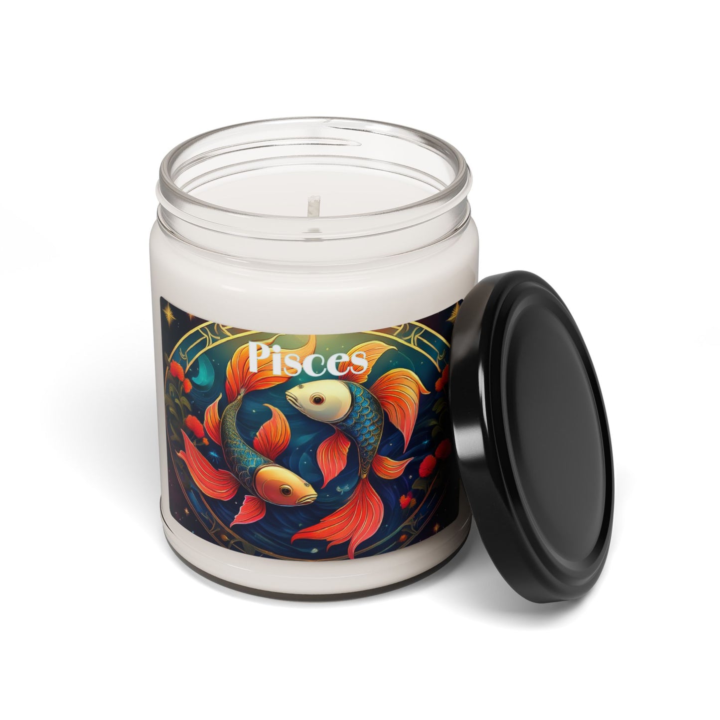 Pisces Zodiac Soy Wax Candle 9oz - Astrology Gift in Glass Jar with Cotton Wick, Pisces Candle, Pisces Birthday Gift, Soy Wax Candle