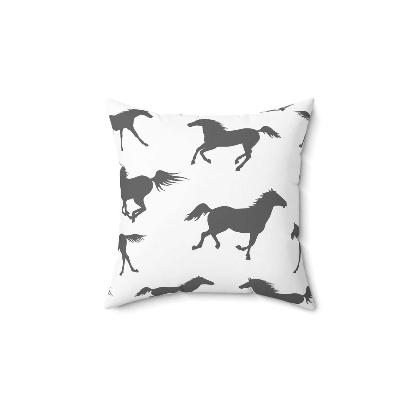 Horse Pattern Pillow - Farmhouse Accent Cushion, Equestrian Decor, Horse Decor, Horse Lover