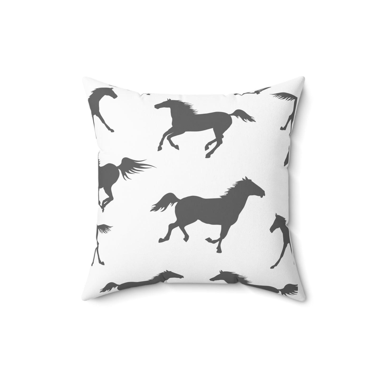 Horse Pattern Pillow - Farmhouse Accent Cushion, Equestrian Decor, Horse Decor, Horse Lover