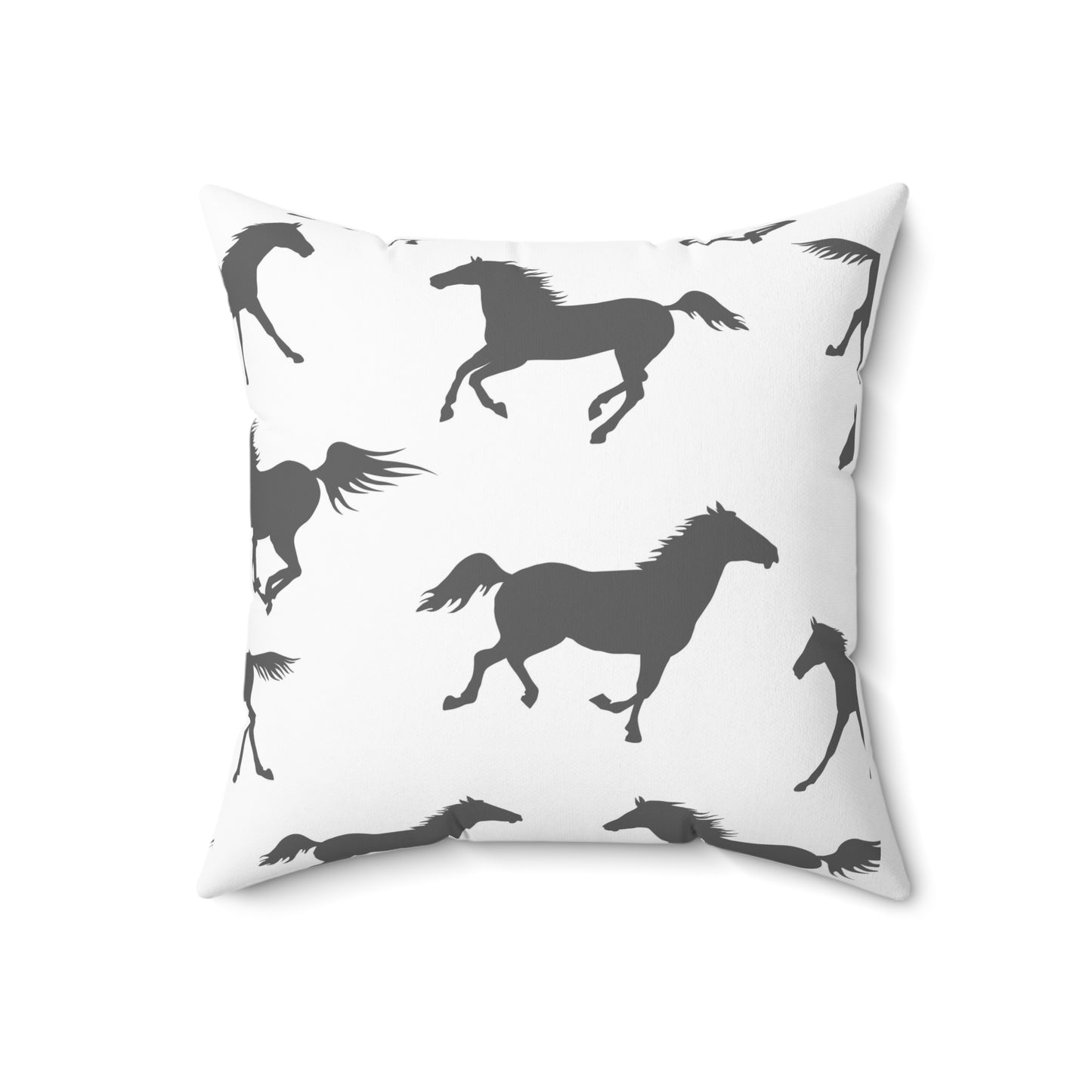 Horse Pattern Pillow - Farmhouse Accent Cushion, Equestrian Decor, Horse Decor, Horse Lover