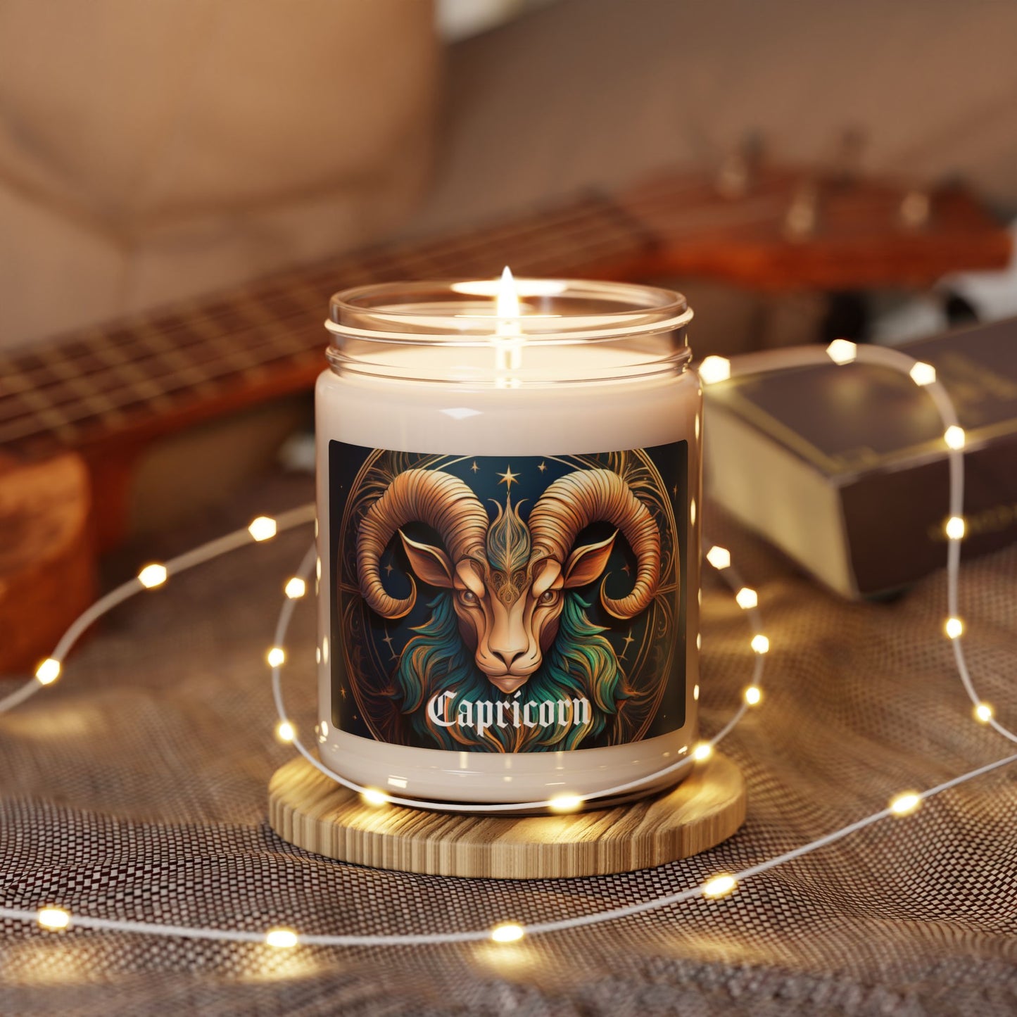 Capricorn Zodiac Sign 9oz Soy Wax Candle with Pure Cotton Wick - Unique Capricorn Inspired Design