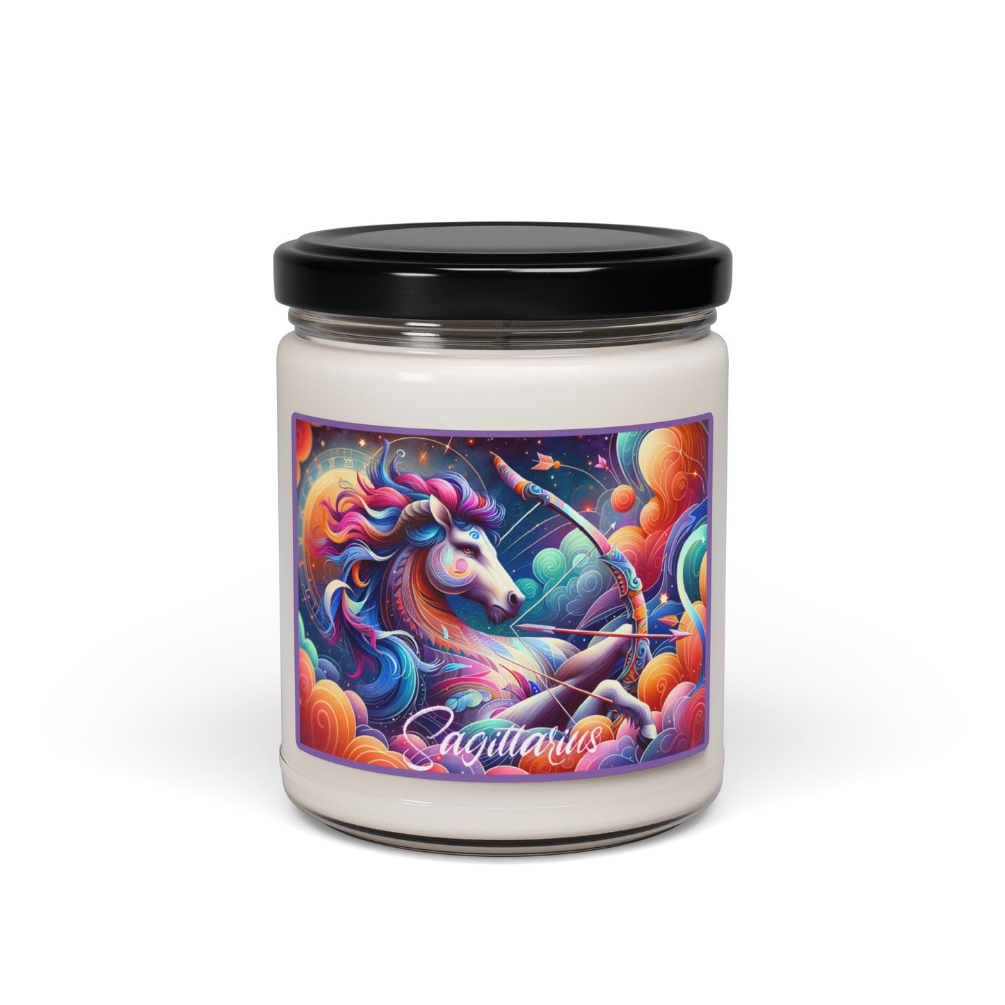 Sagittarius Zodiac Inspired 9 oz Soy Wax Candle with Cotton Wick