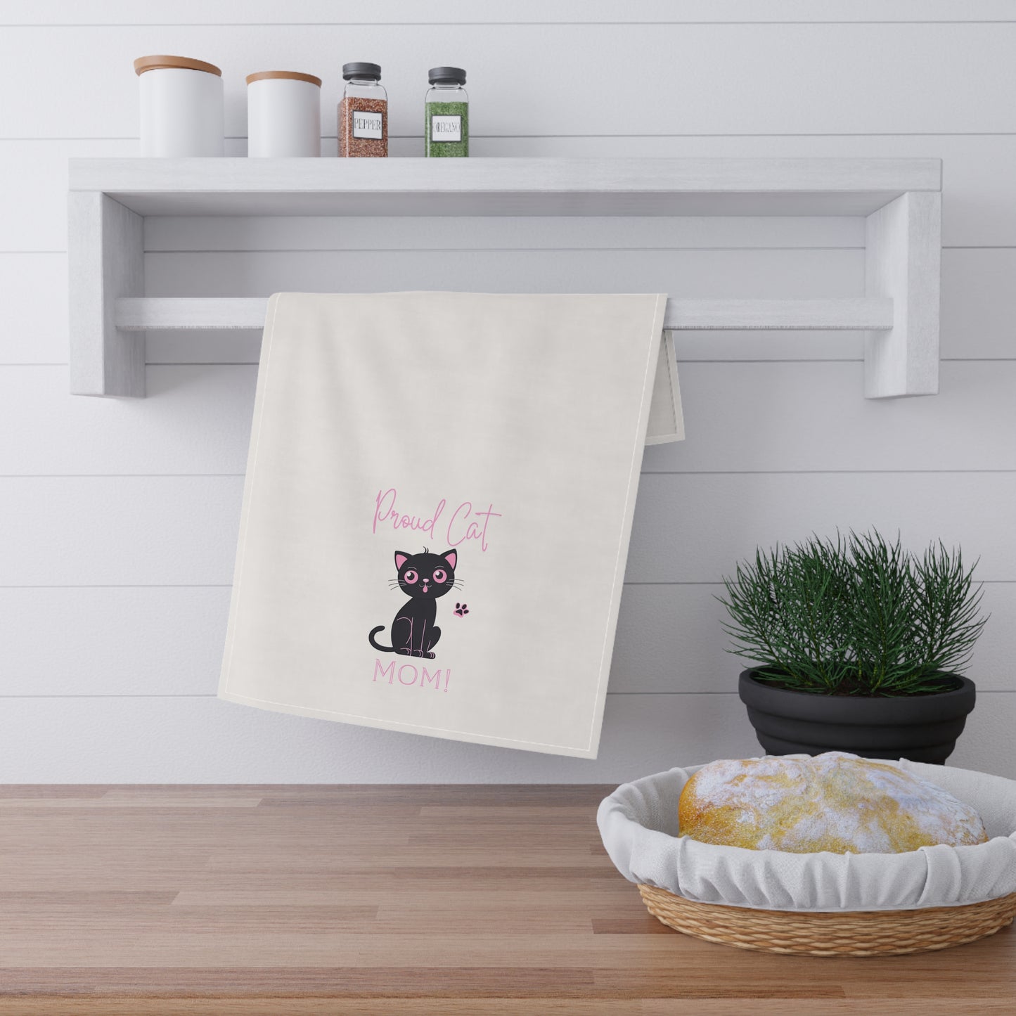 Proud Cat Mom Tea Towel, Kitchen Towel, Cat Lover Gift, Mother's Day Gift