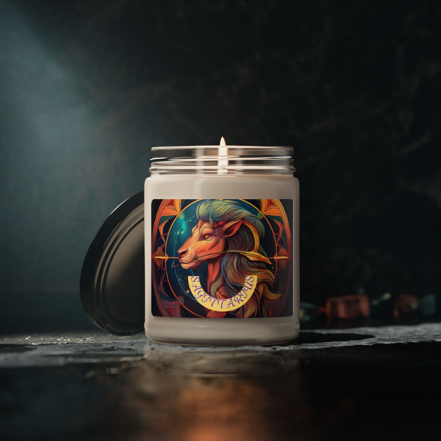 Sagittarius Zodiac Sign Inspired 9oz Soy Wax Candle with Cotton Wick, Zodiac Gift, Soy Wax, Cotton Wick, Sagittarius Gift